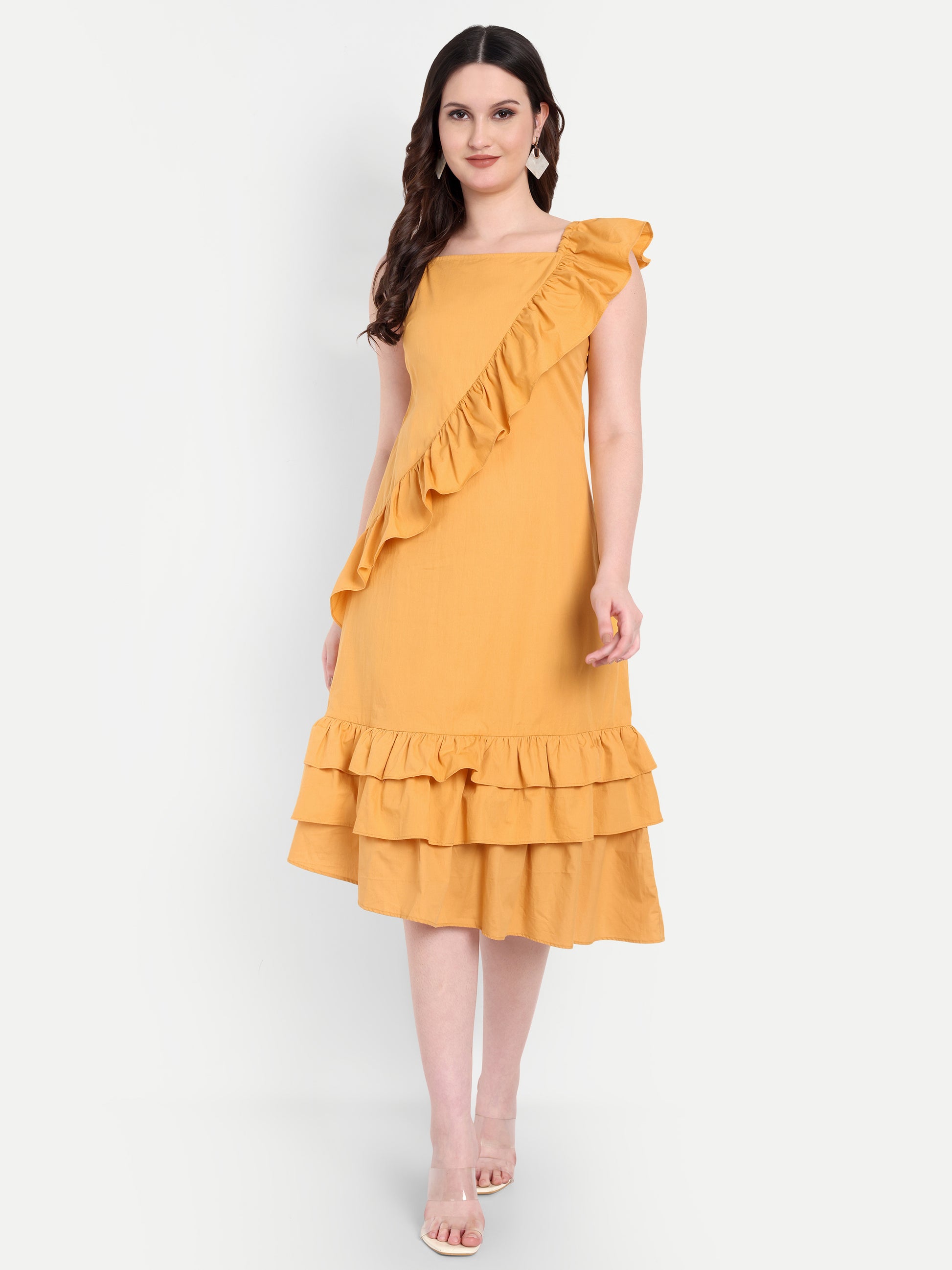 Women's yellow  Dress | Sleeveless | Stylish Summer & Party Wear