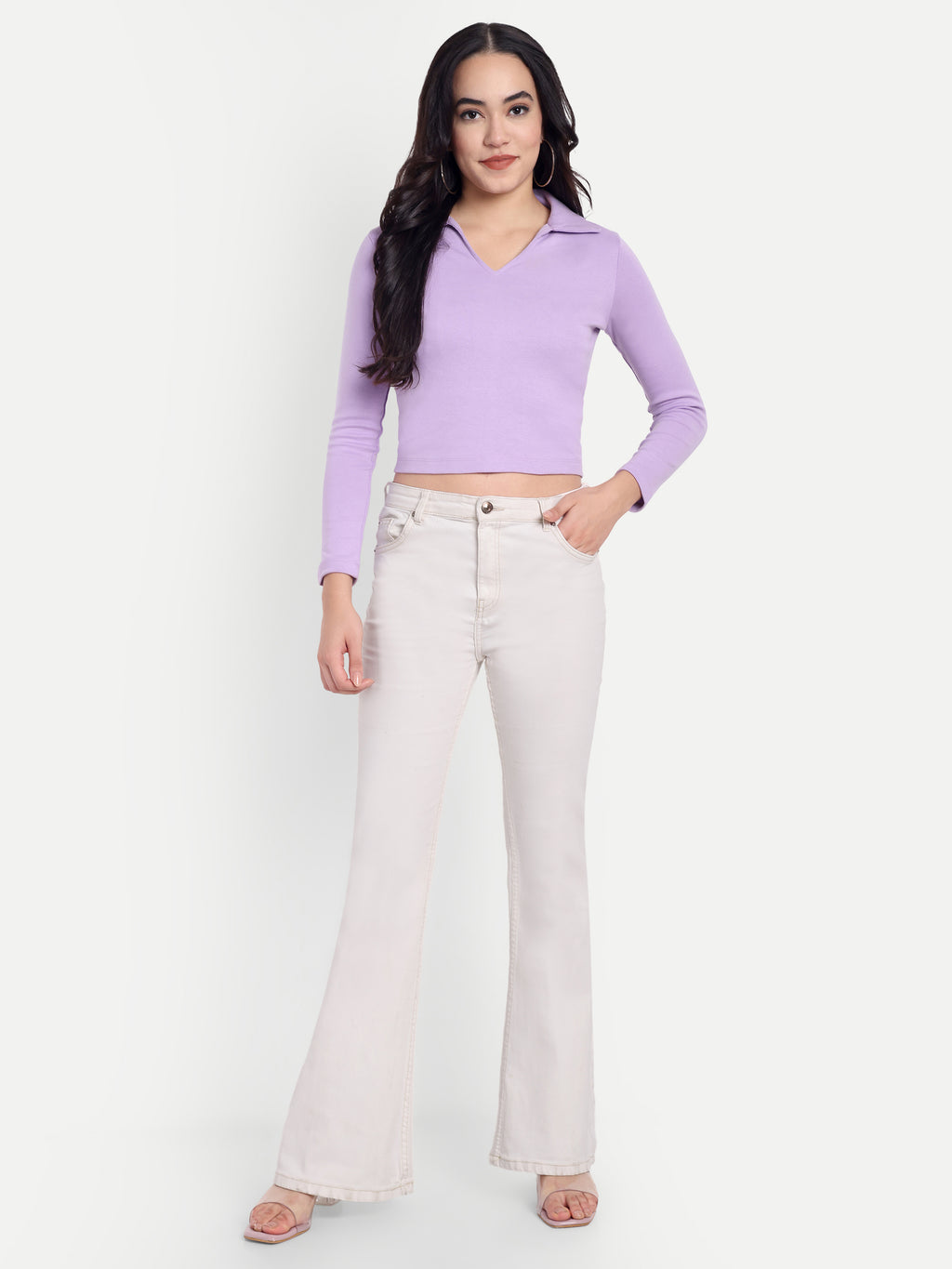 Women's Purple Top with 3/4 Sleeves