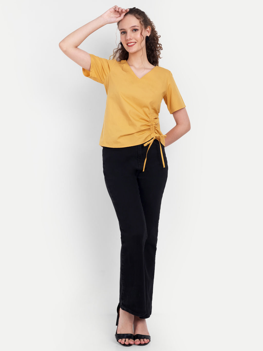 FairLeaf Women's V-Neck Short Sleeve Lightweight Relaxed Fit with Abstract Paisley Print – Stylish Casual Summer Western Wear for Women