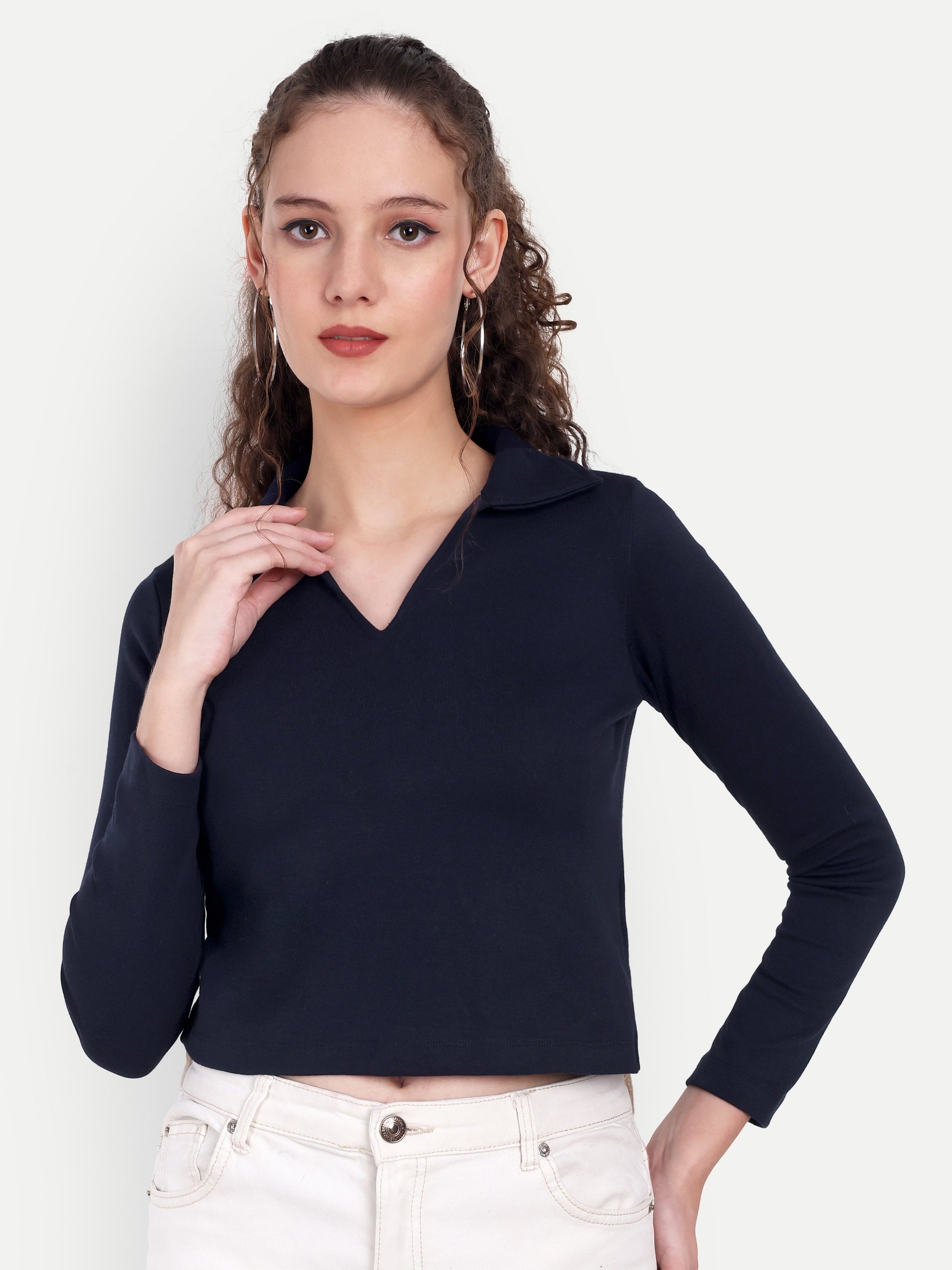 Women's Black Top with 3/4 Sleeves