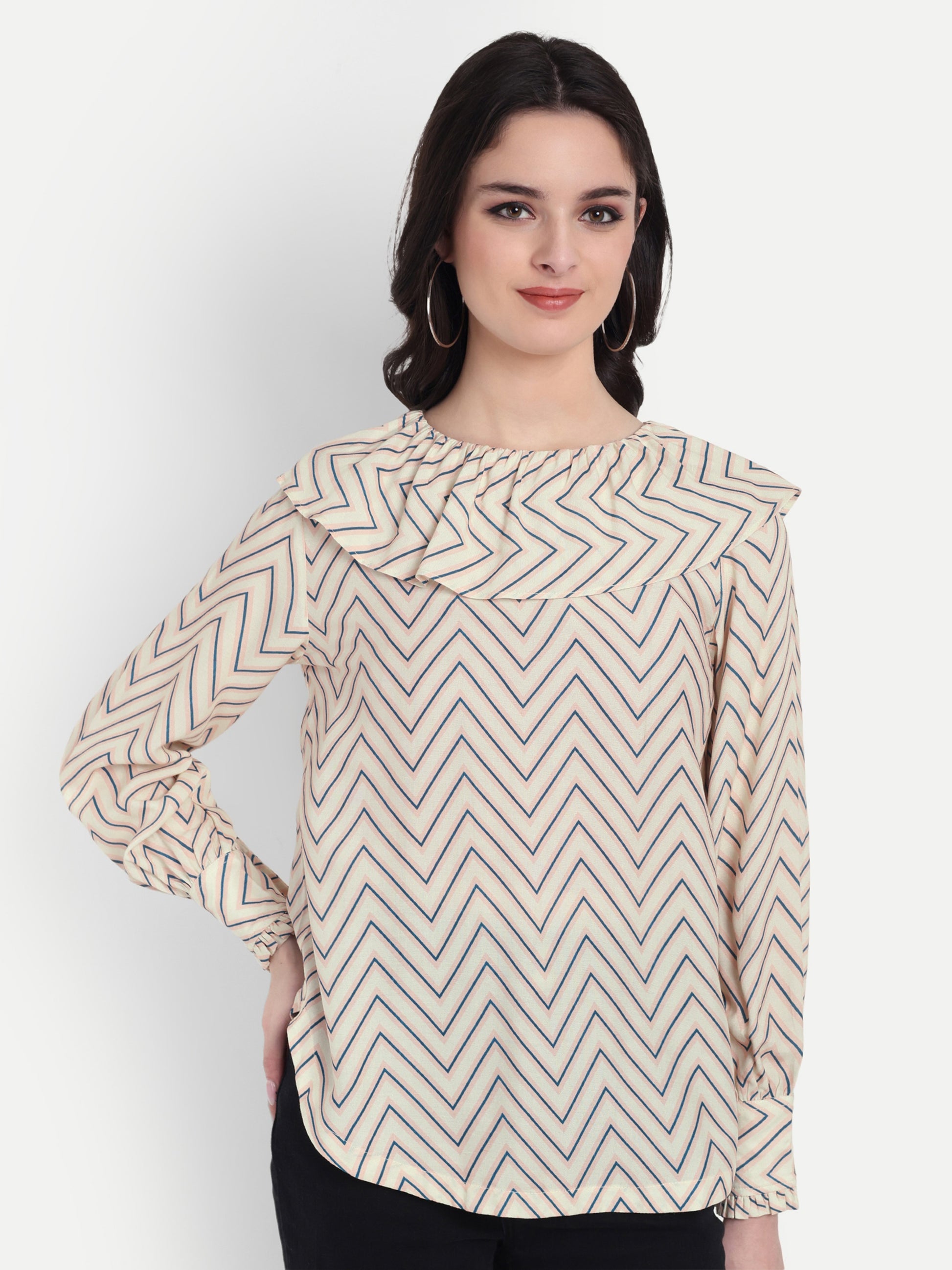 FairLeaf Women's Collar Top – |100% Pure Cotton|Lightweight Relaxed  – Stylish Casual Summer Western Wear for Women