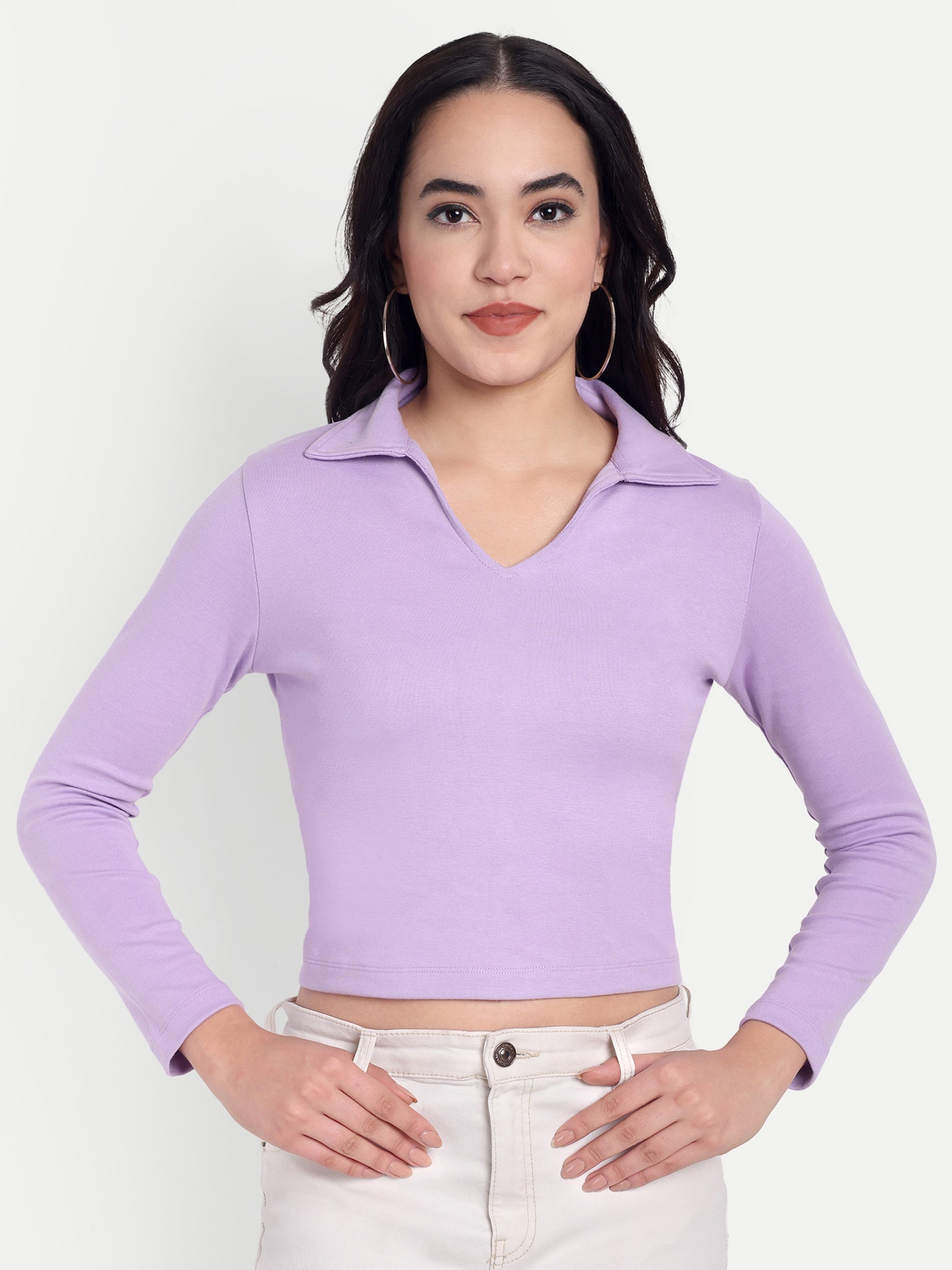 Women's Purple Top with 3/4 Sleeves