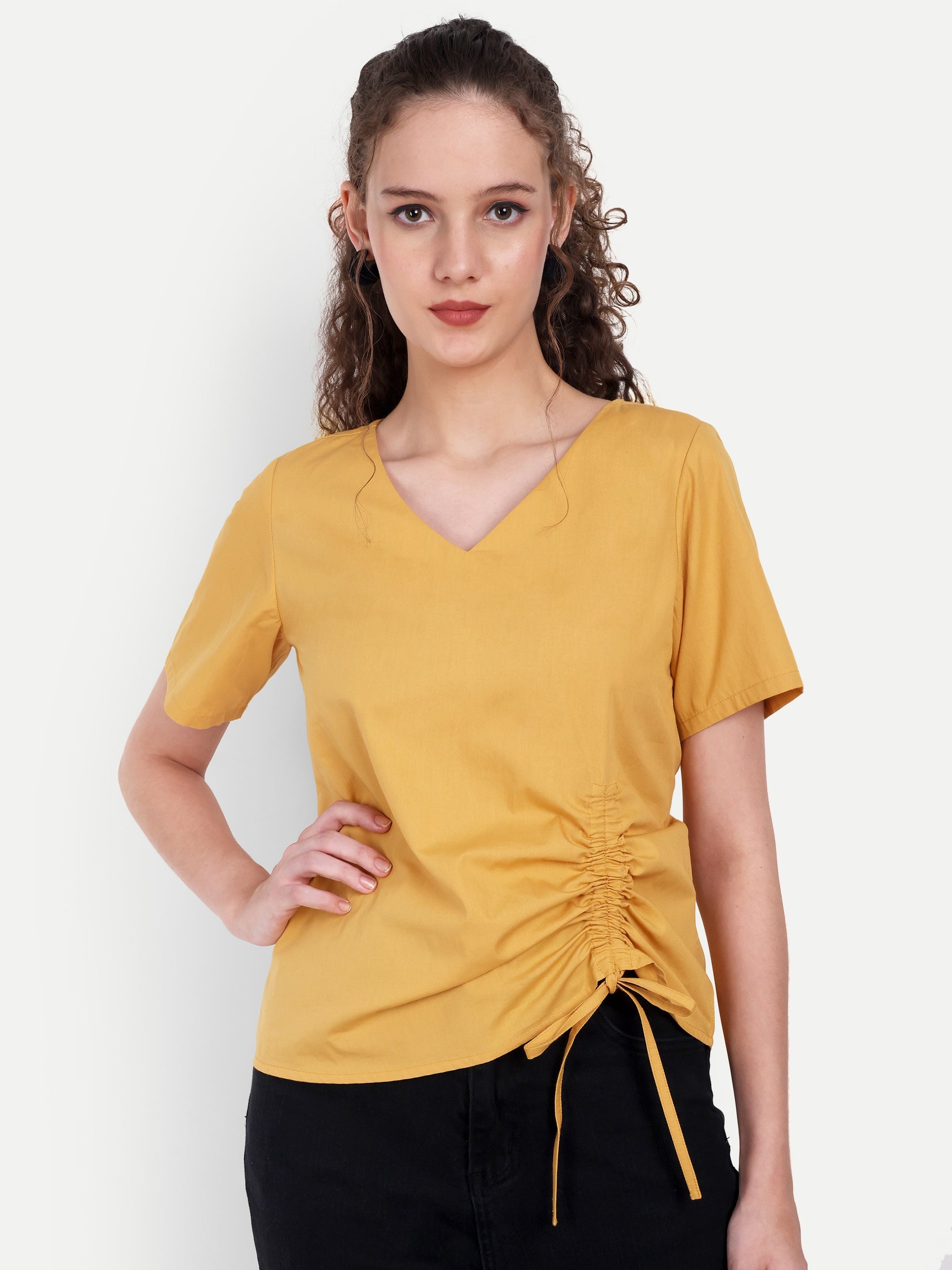 FairLeaf Women's V-Neck Short Sleeve Lightweight Relaxed Fit with Abstract Paisley Print – Stylish Casual Summer Western Wear for Women