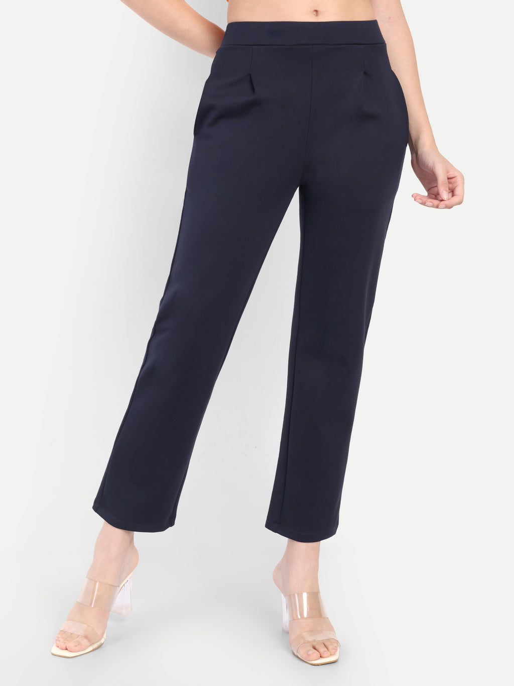 Women's Slim-Fit Cigarette Pants – Mid-Rise | Formal & Casual Wear