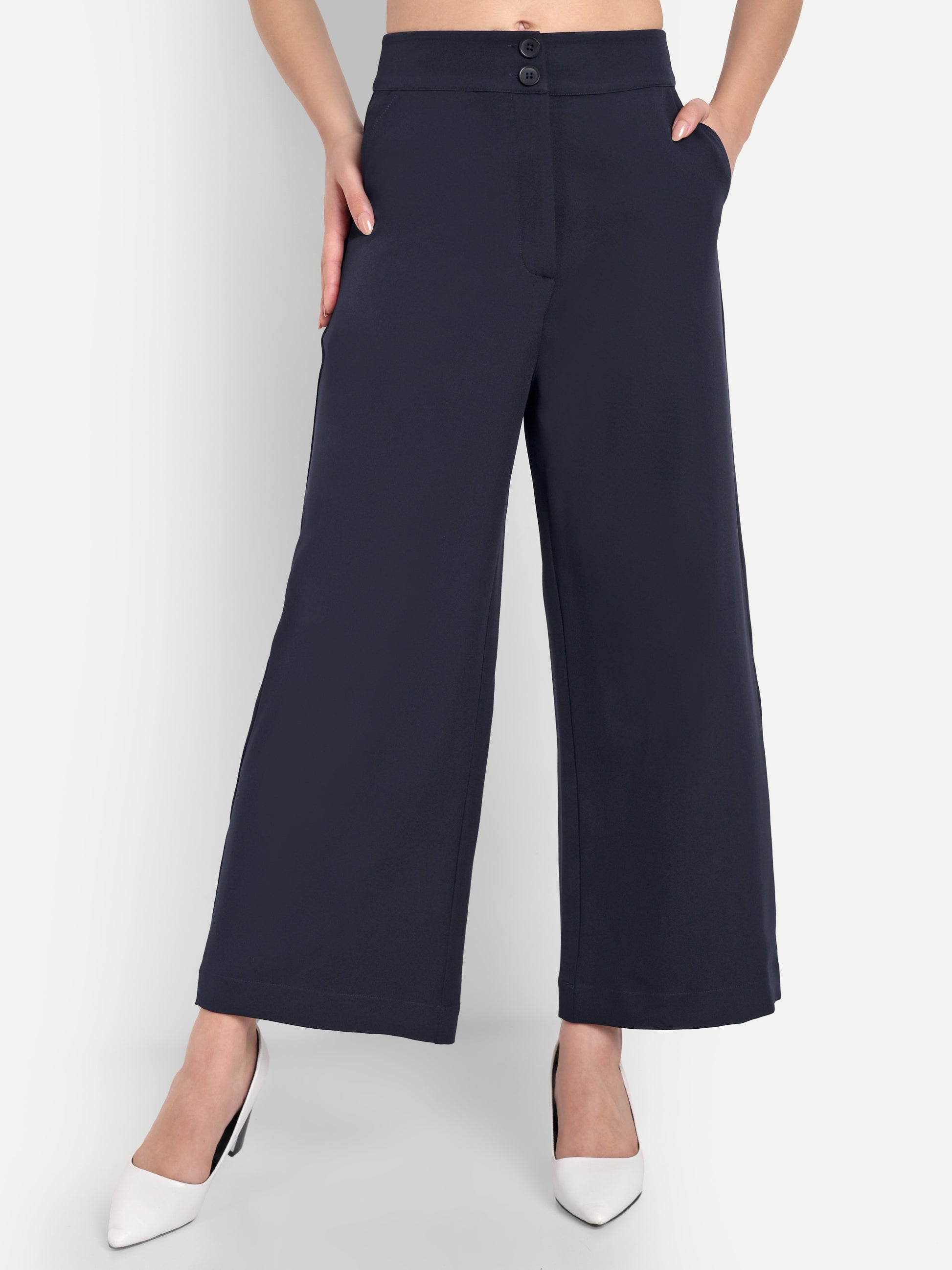Women's Wide-Leg Trousers – High Waist | Formal & Casual Wear | Comfort Fit