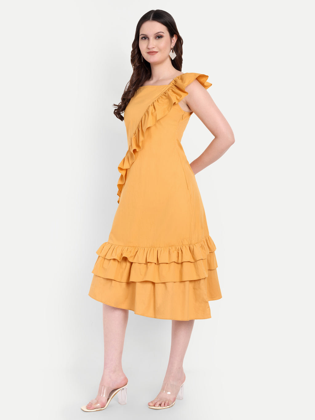 Women's yellow  Dress | Sleeveless | Stylish Summer & Party Wear