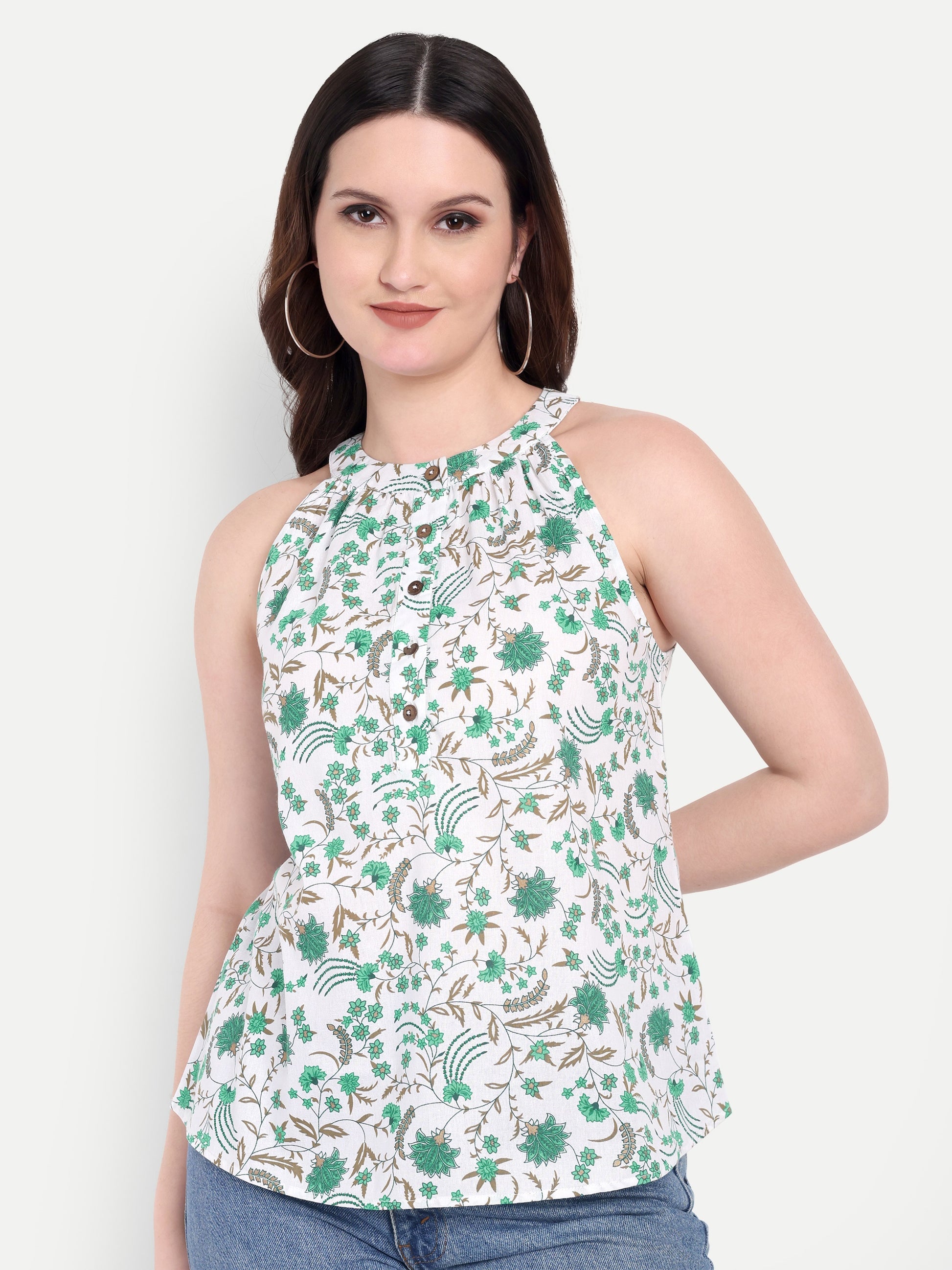 Women's Top with  Sleeveless Elegant Summer Tunic for Casual, & Office Wear