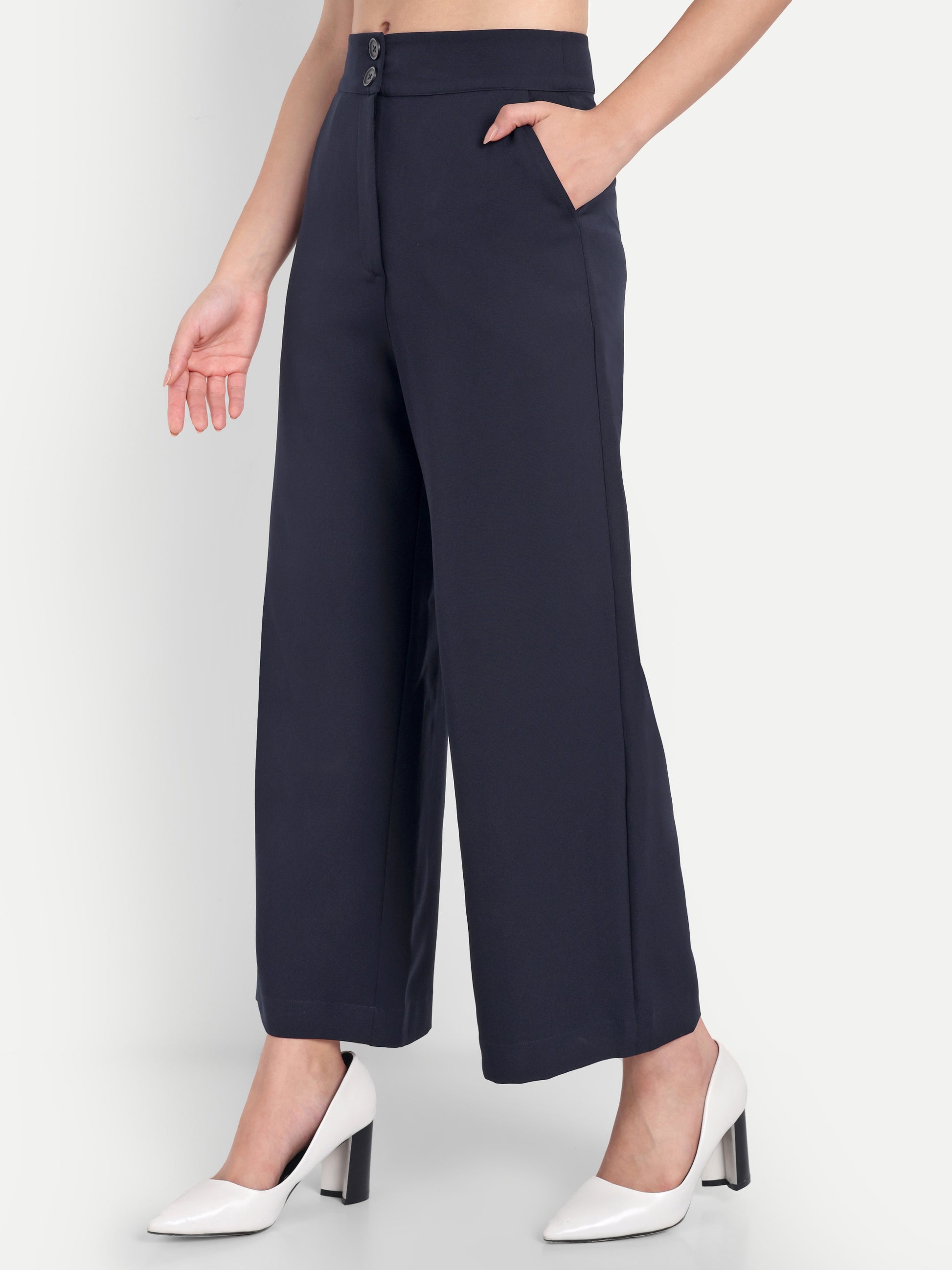 Women's Wide-Leg Trousers – High Waist | Formal & Casual Wear | Comfort Fit