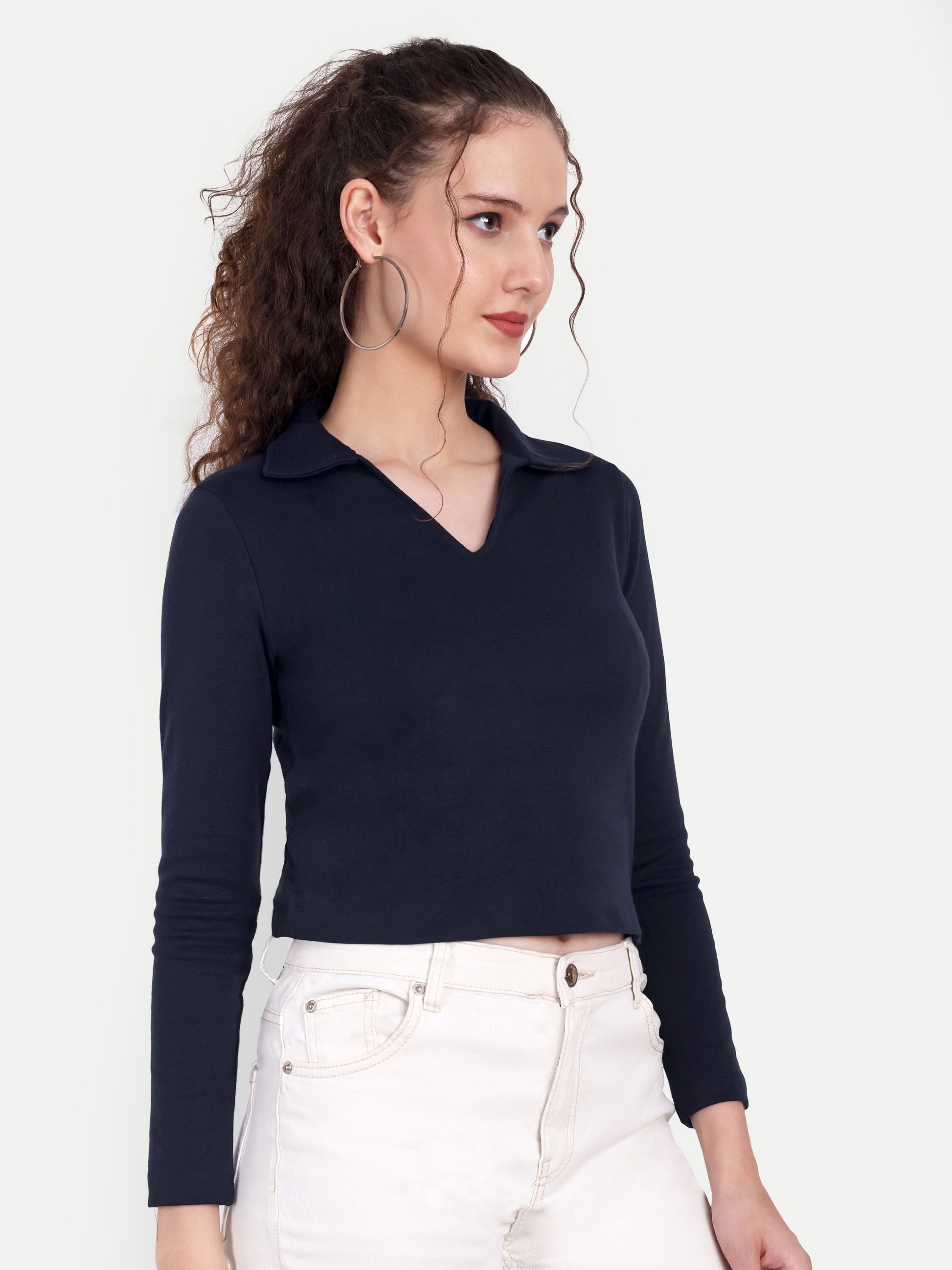 Women's Black Top with 3/4 Sleeves