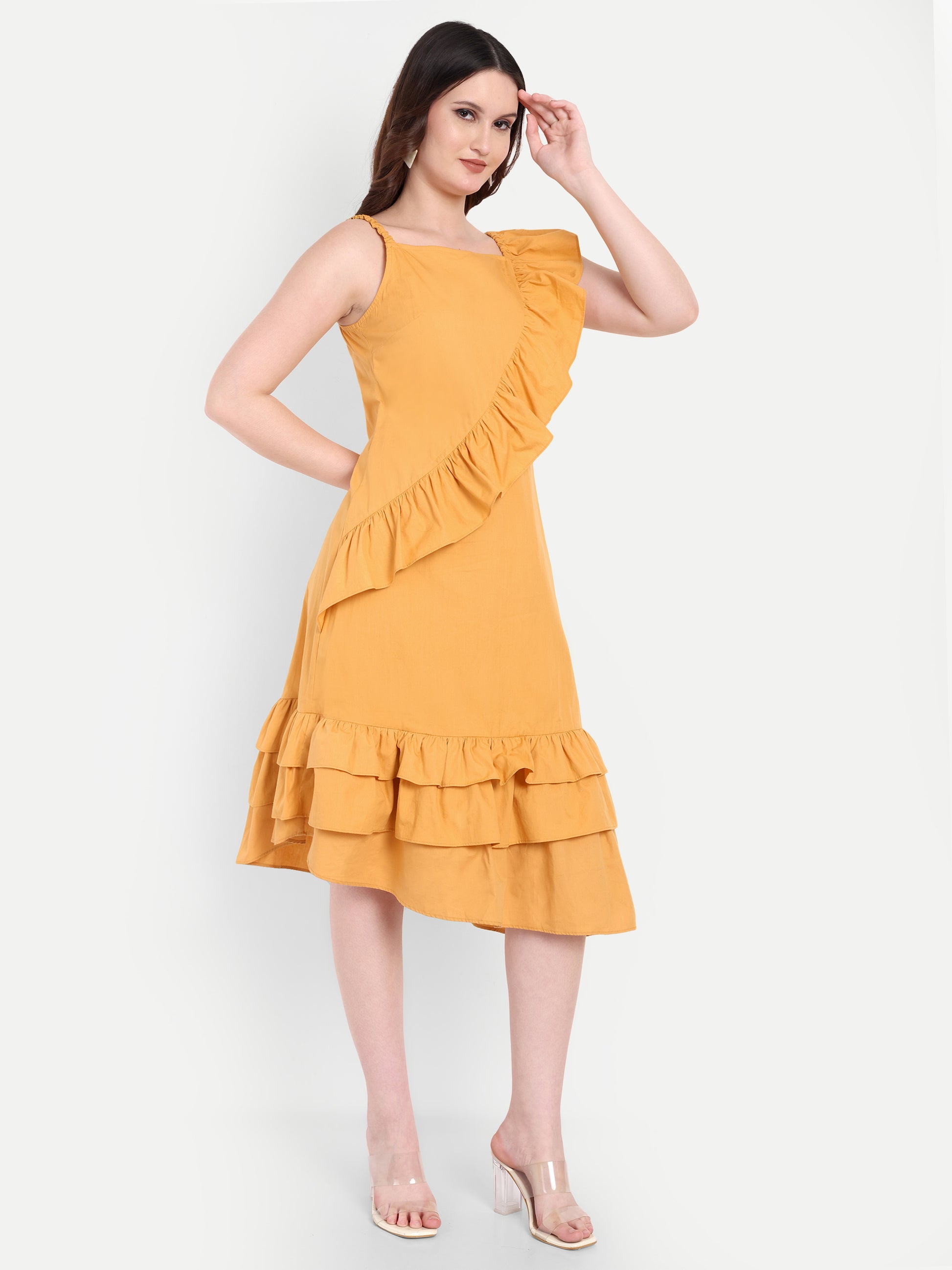 Women's yellow  Dress | Sleeveless | Stylish Summer & Party Wear