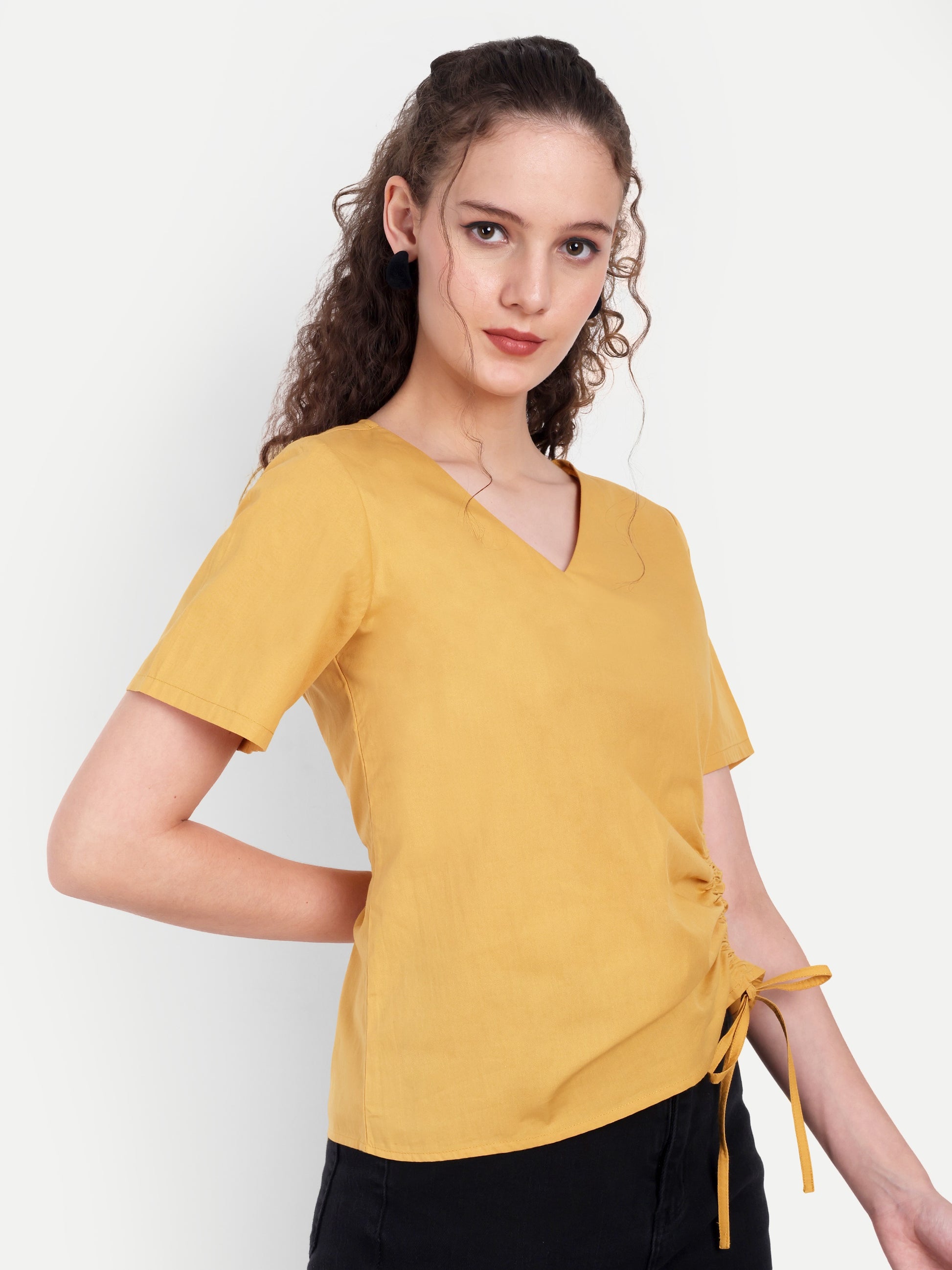 FairLeaf Women's V-Neck Short Sleeve Lightweight Relaxed Fit with Abstract Paisley Print – Stylish Casual Summer Western Wear for Women