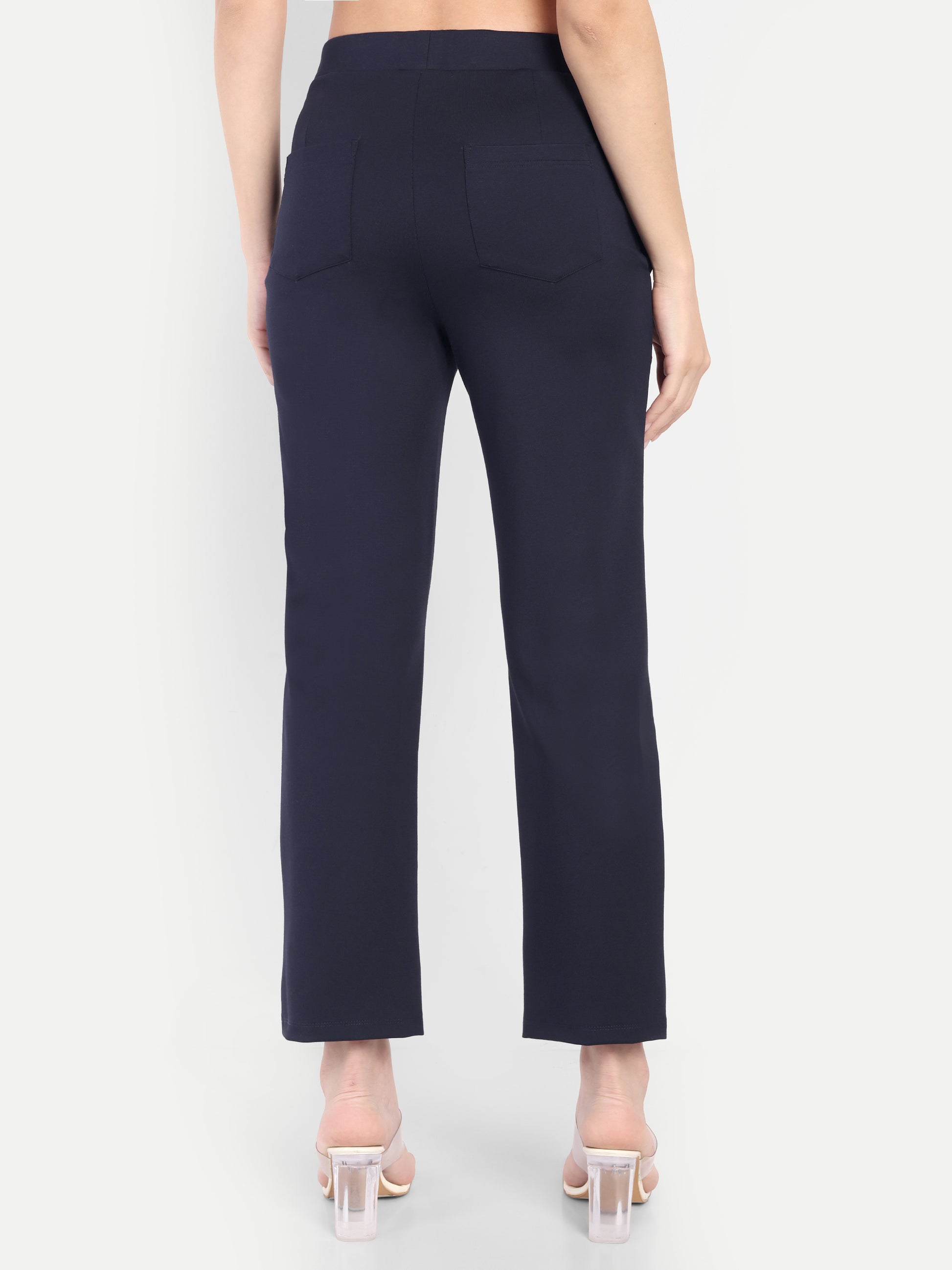Women's Slim-Fit Cigarette Pants – Mid-Rise | Formal & Casual Wear