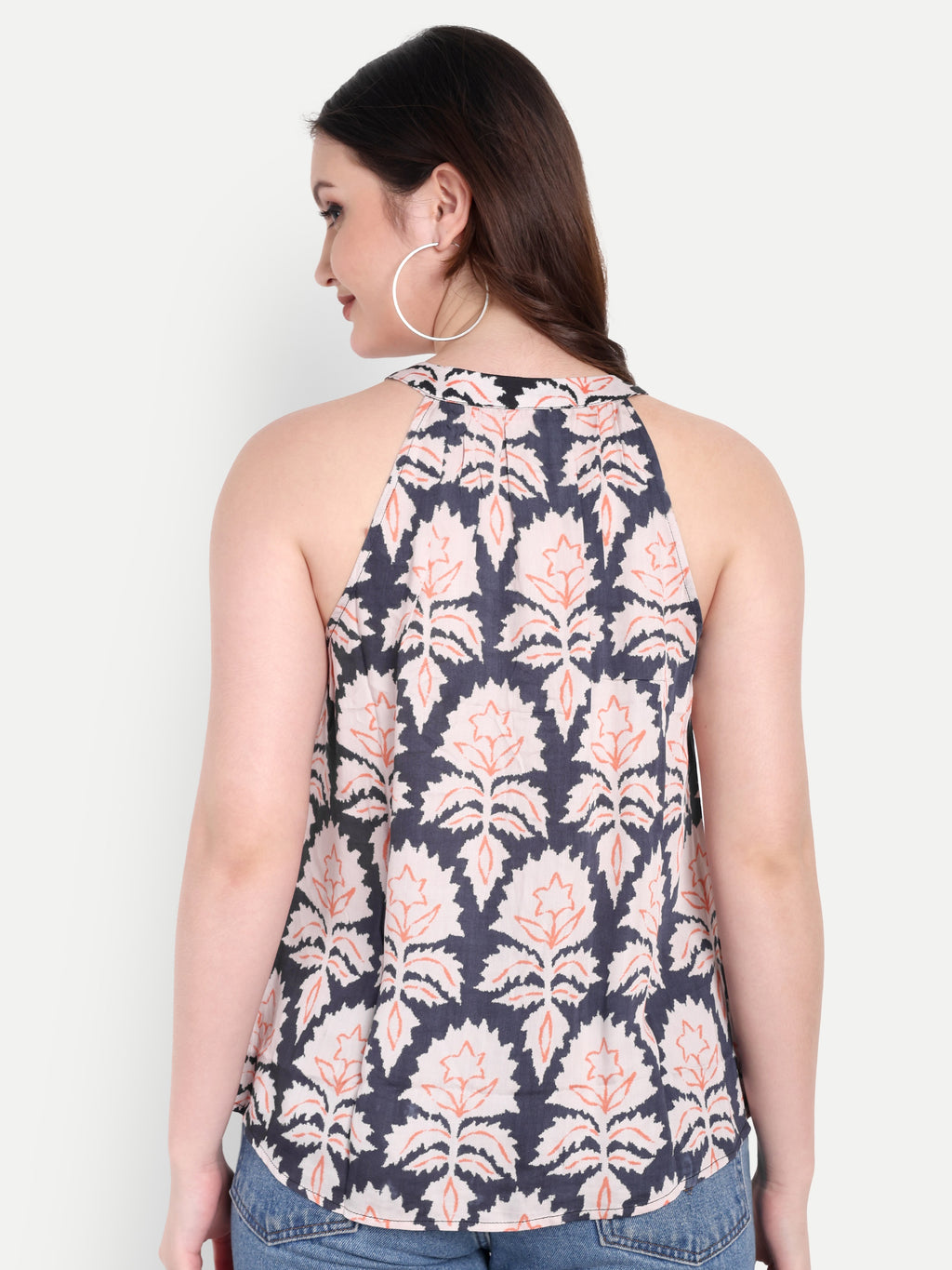 FairLeaf Women's Top with Button-Down High Neckline| Sleeveless Elegant Summer Tunic for Casual, & Office Wear