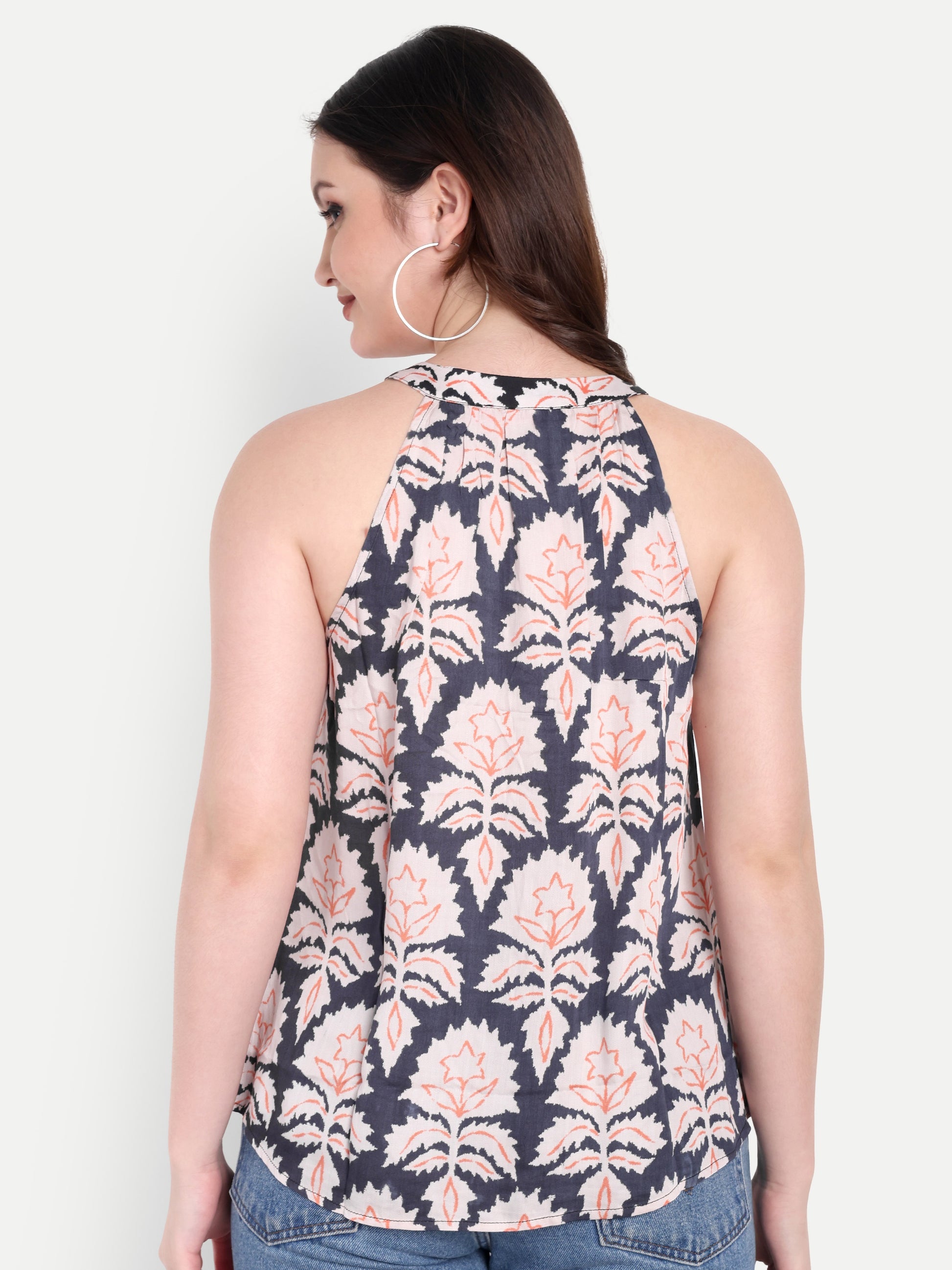 FairLeaf Women's Top with Button-Down High Neckline| Sleeveless Elegant Summer Tunic for Casual, & Office Wear