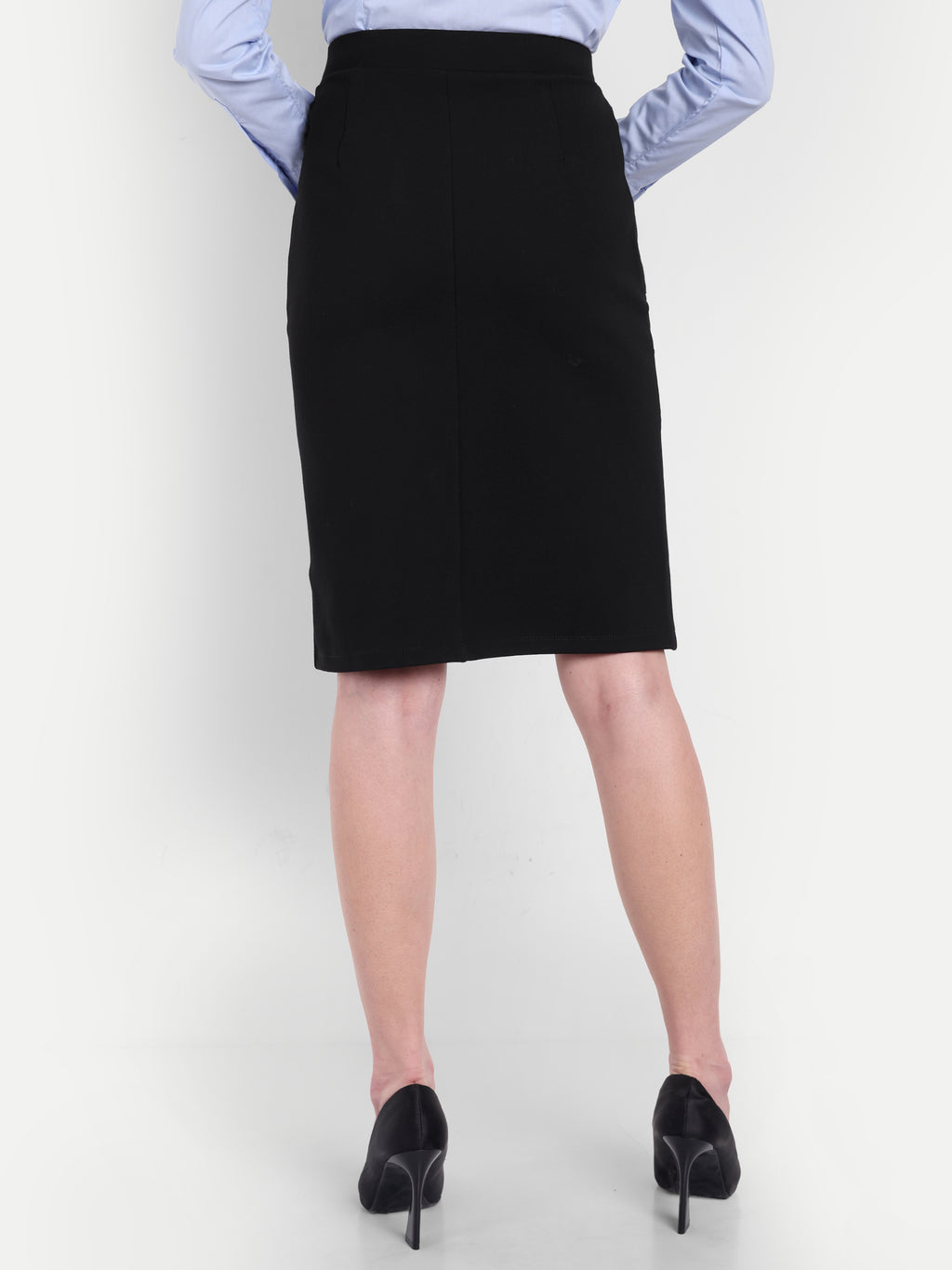 Women's Black High-Waist Pencil Skirt – Taupe | Slim Fit | Office & Casual Wear