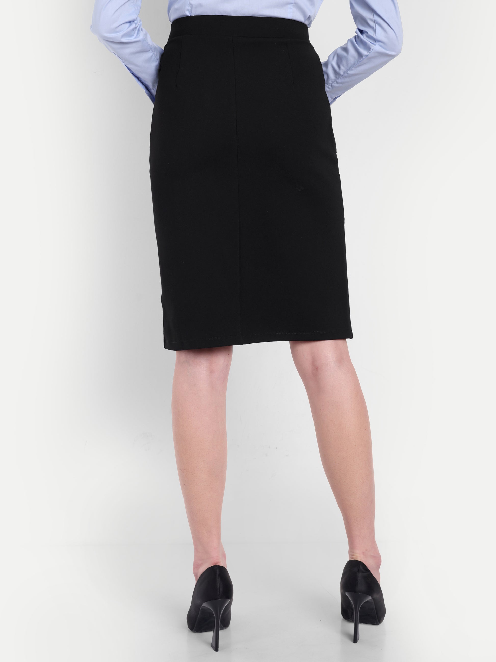 Women's Black High-Waist Pencil Skirt – Taupe | Slim Fit | Office & Casual Wear