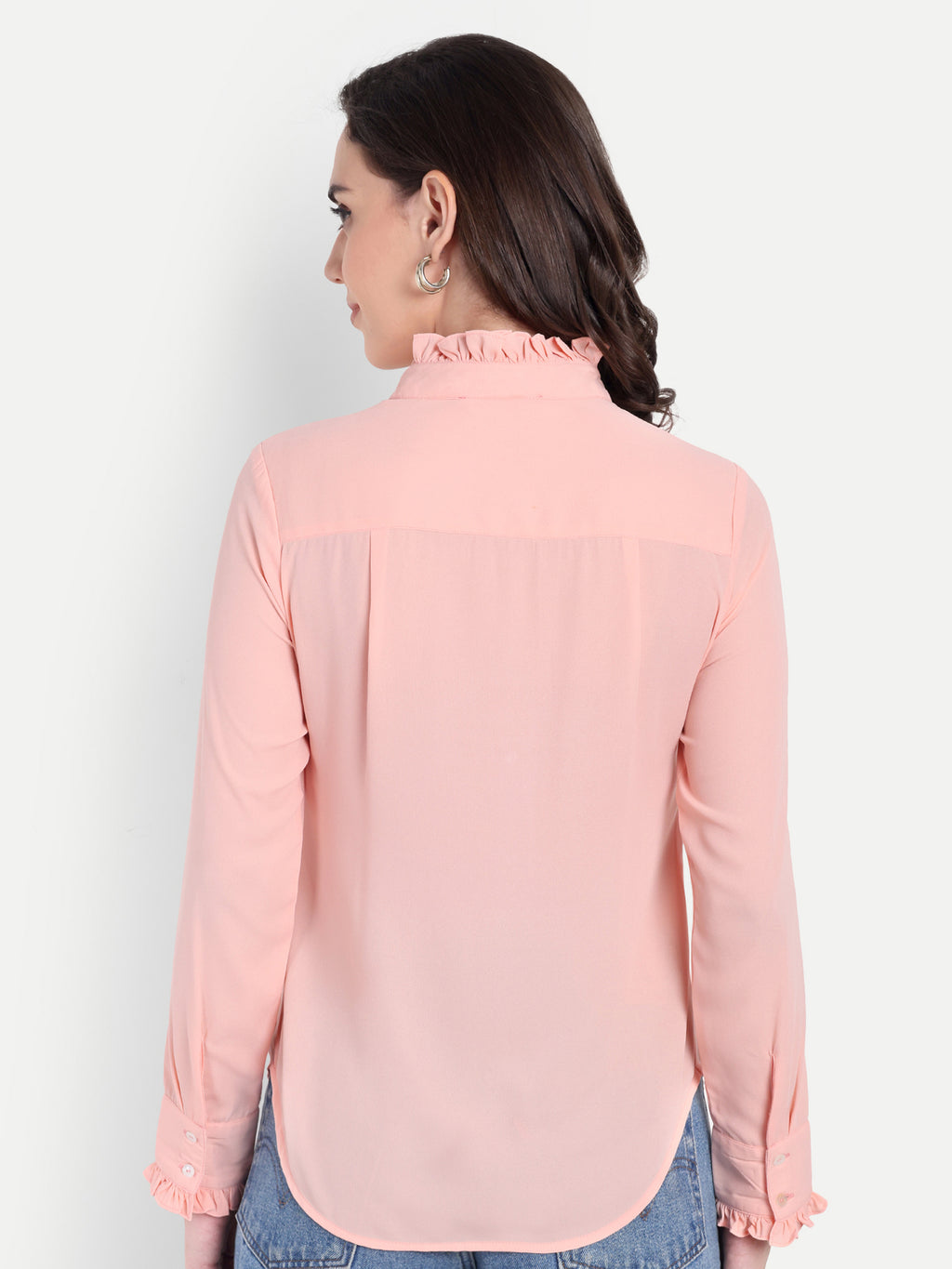 Women's Punk Ruffle Collar Shirt | Elegant Formal & Casual Top with Long Sleeves