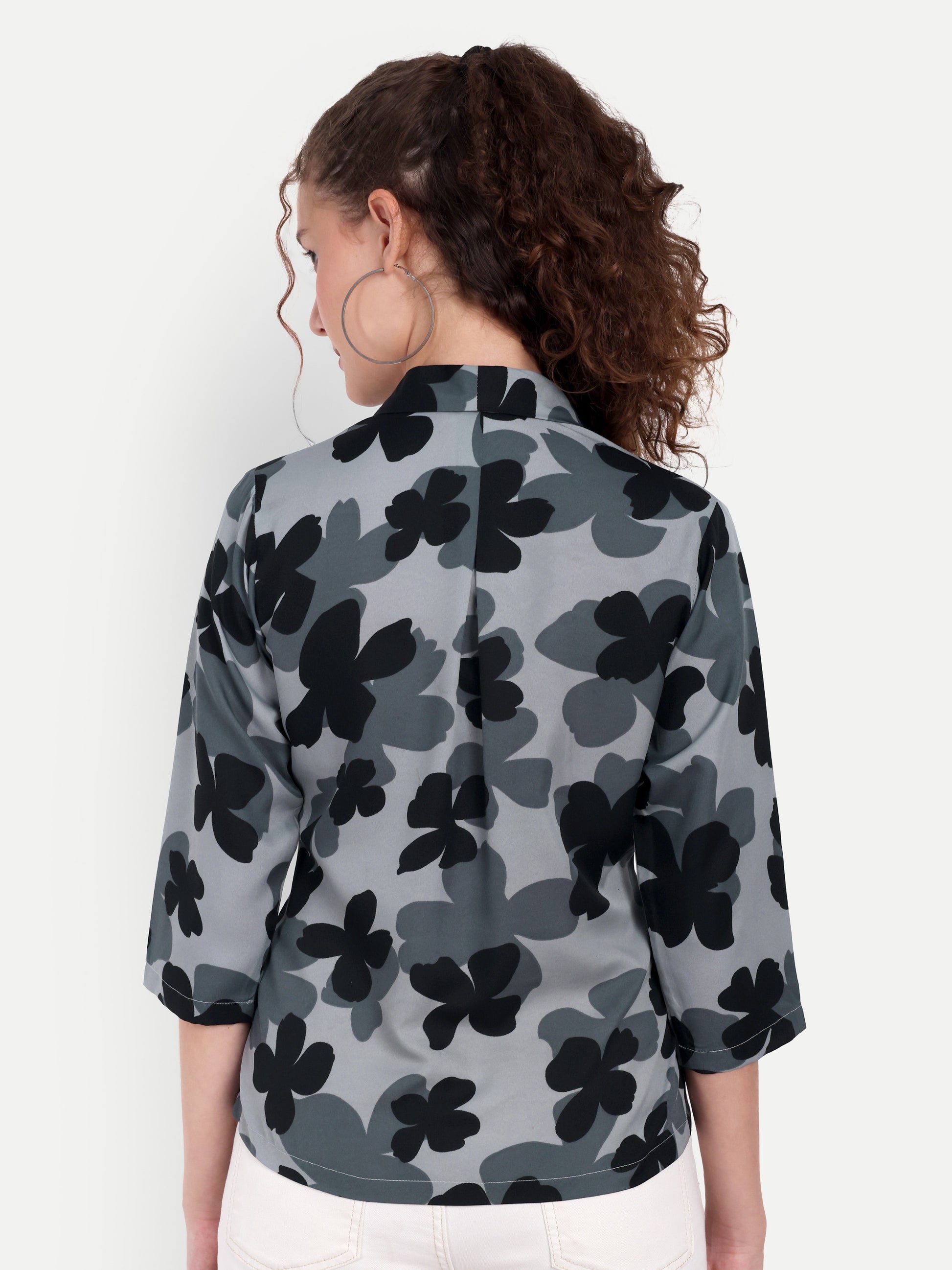 FairLeaf Women's Collar Top with Button – |100% Pure Cotton|Lightweight Relaxed Fit Floral Print – Stylish Casual Summer Western Wear for Women