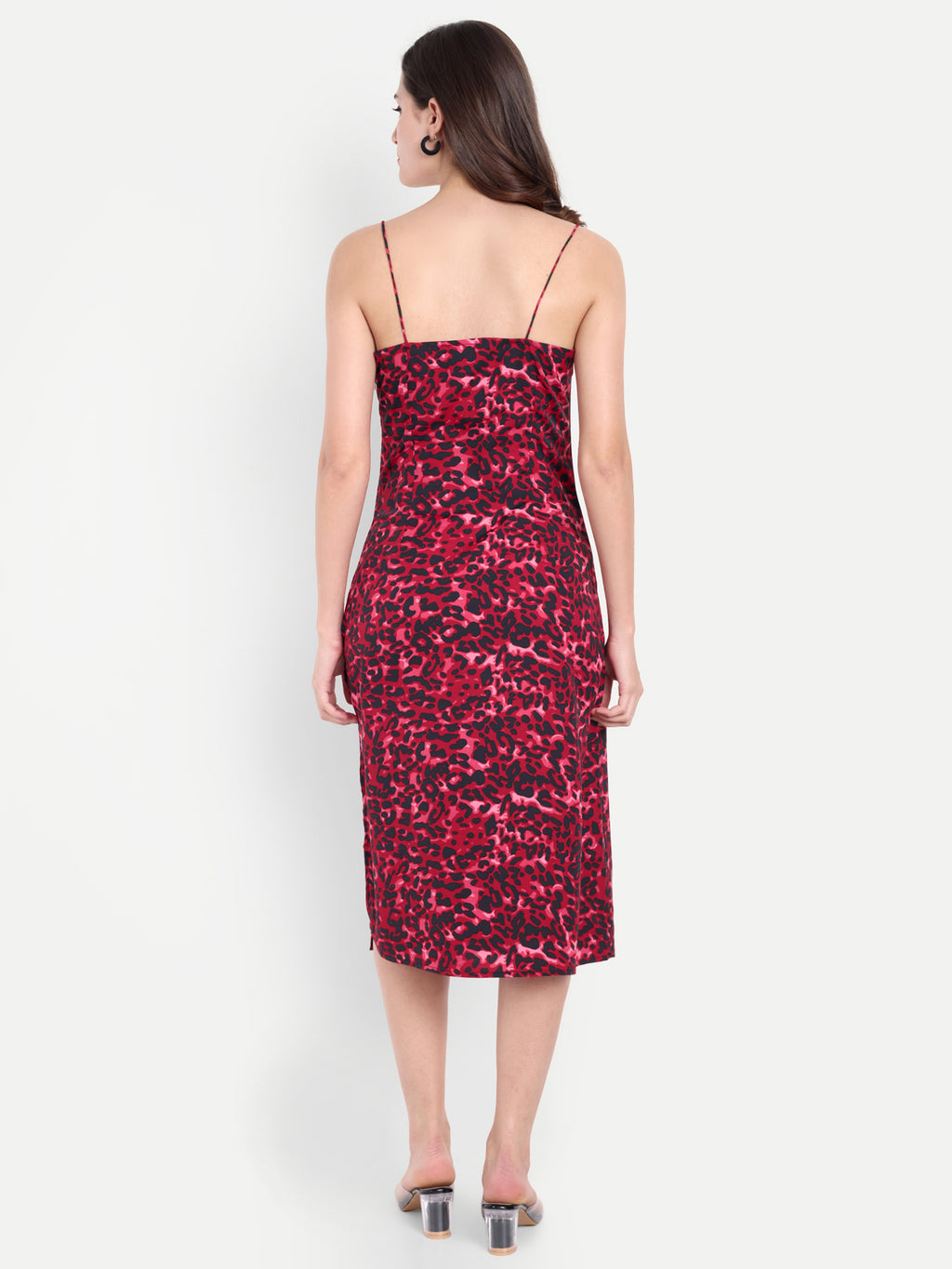 Women's Red Sleeted Dress | Long Sleeveless