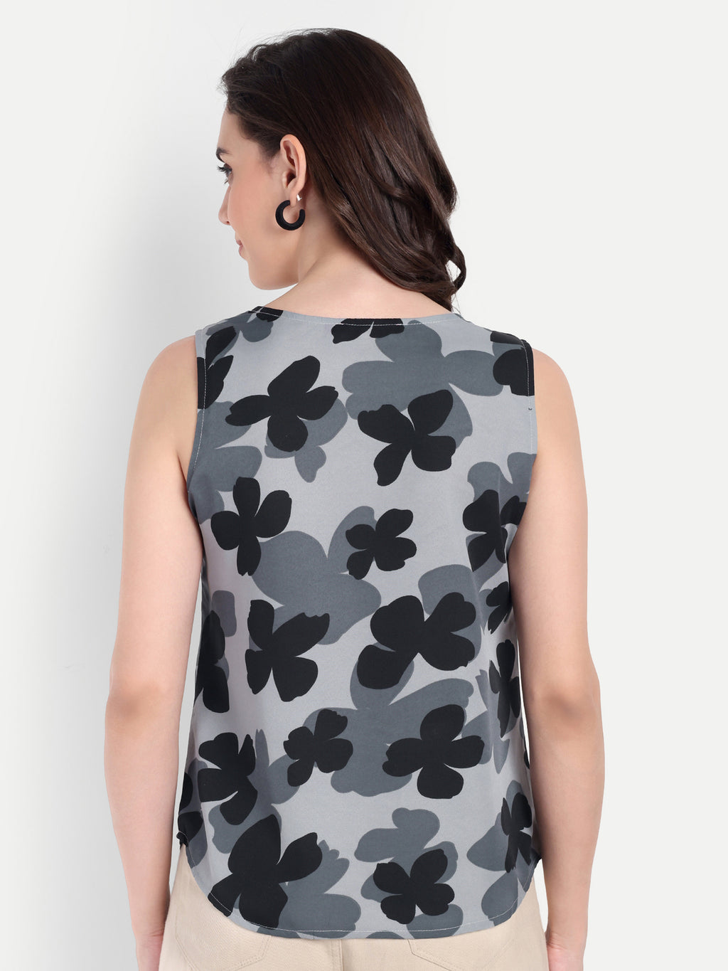 Women's Sleeveless Top |  Elegant Round Neck for Casual & Office Wear