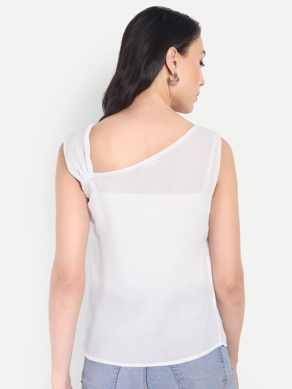 Women's white Sleeveless Top | Elegant Round Neck | Lightweight & Comfortable Casual Wear