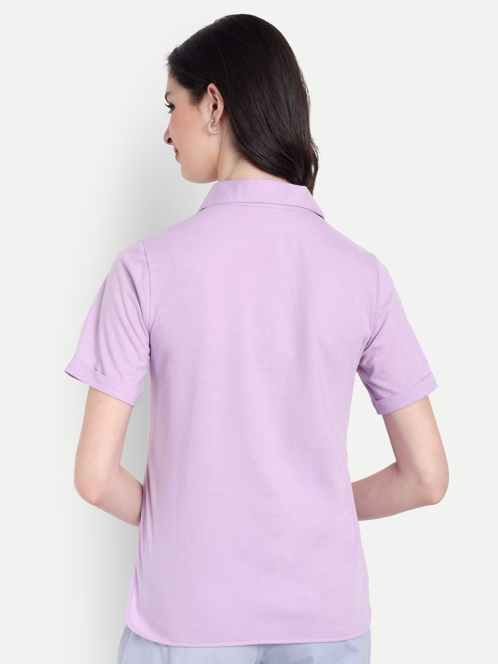 Women's Lavender Casual Shirt – Short Sleeve | Button Down | Lightweight