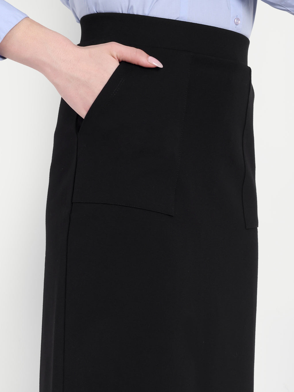 Women's Black High-Waist Pencil Skirt – Taupe | Slim Fit | Office & Casual Wear