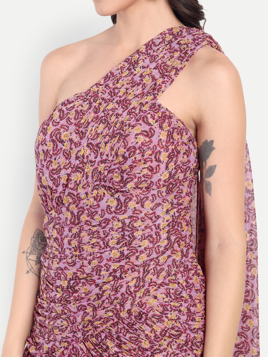 Women's One-Shoulder Floral Printed Maxi Dress | Elegant Party & Casual Wear