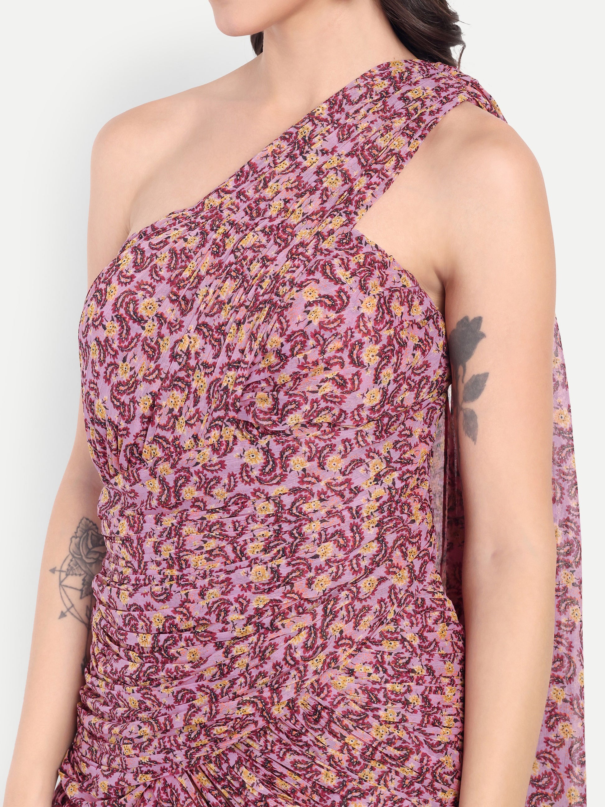 Women's One-Shoulder Floral Printed Maxi Dress | Elegant Party & Casual Wear