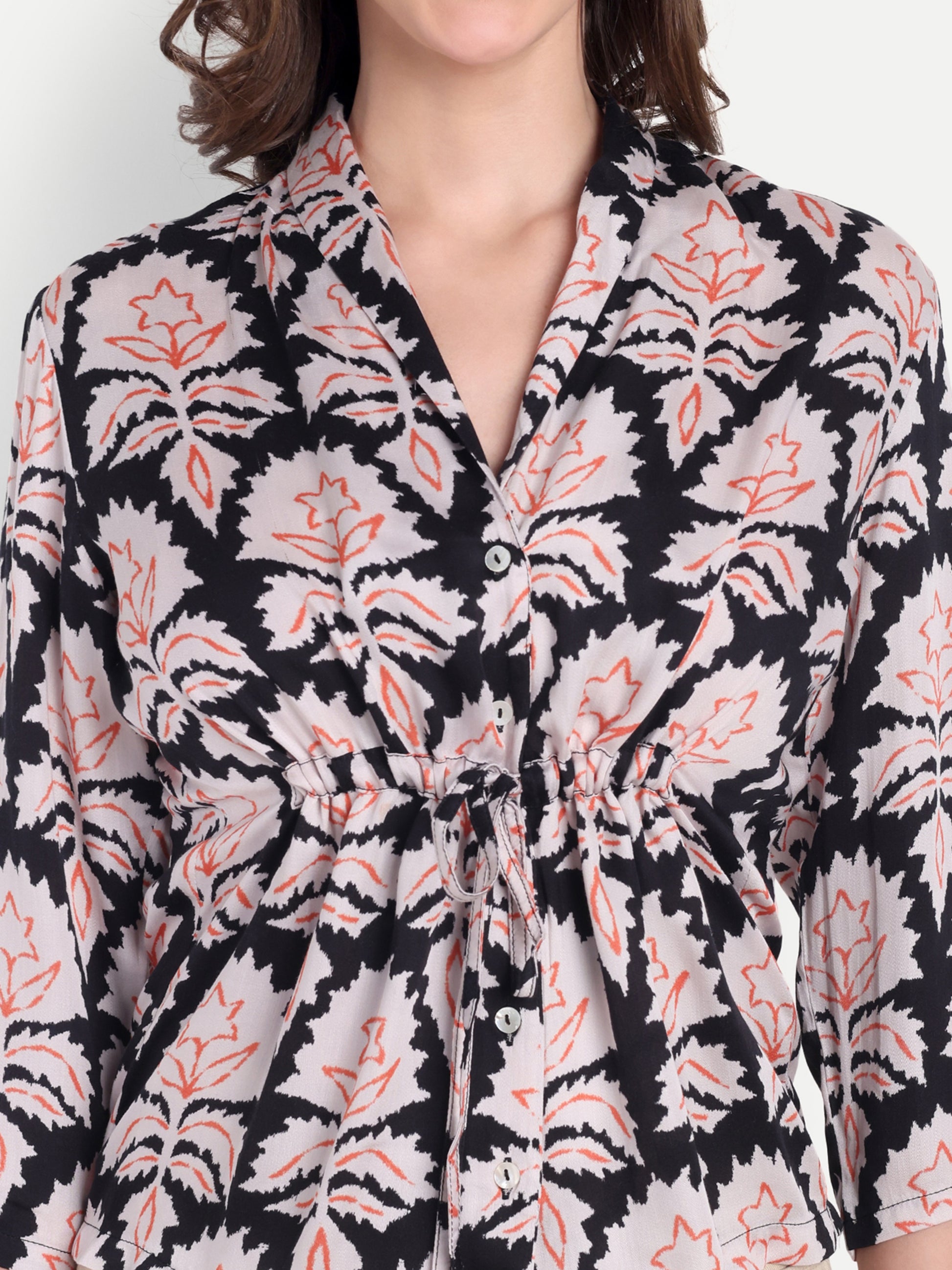 FairLeaf Women's Collar Top with Button – |100% Pure Cotton | Light weight Relaxed Fit – Stylish Casual Summer Western Wear