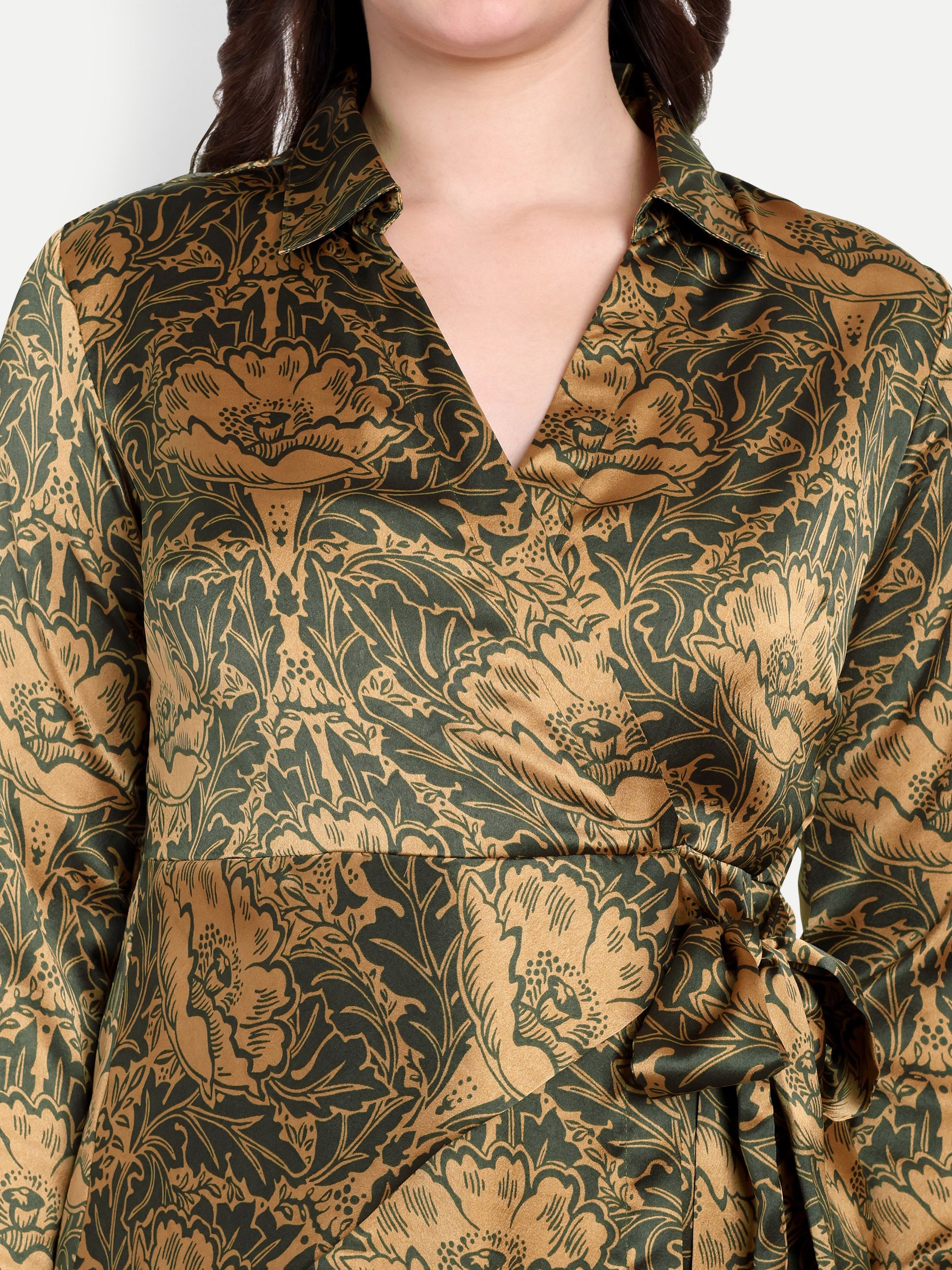 Women's  Midi Dress | Long Sleeve | Belt Tie Waist