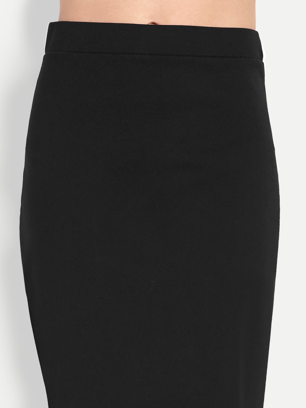 Women's Black Midi Pencil Skirt with Side Slit – High Waist | Elegant Office & Party Wear