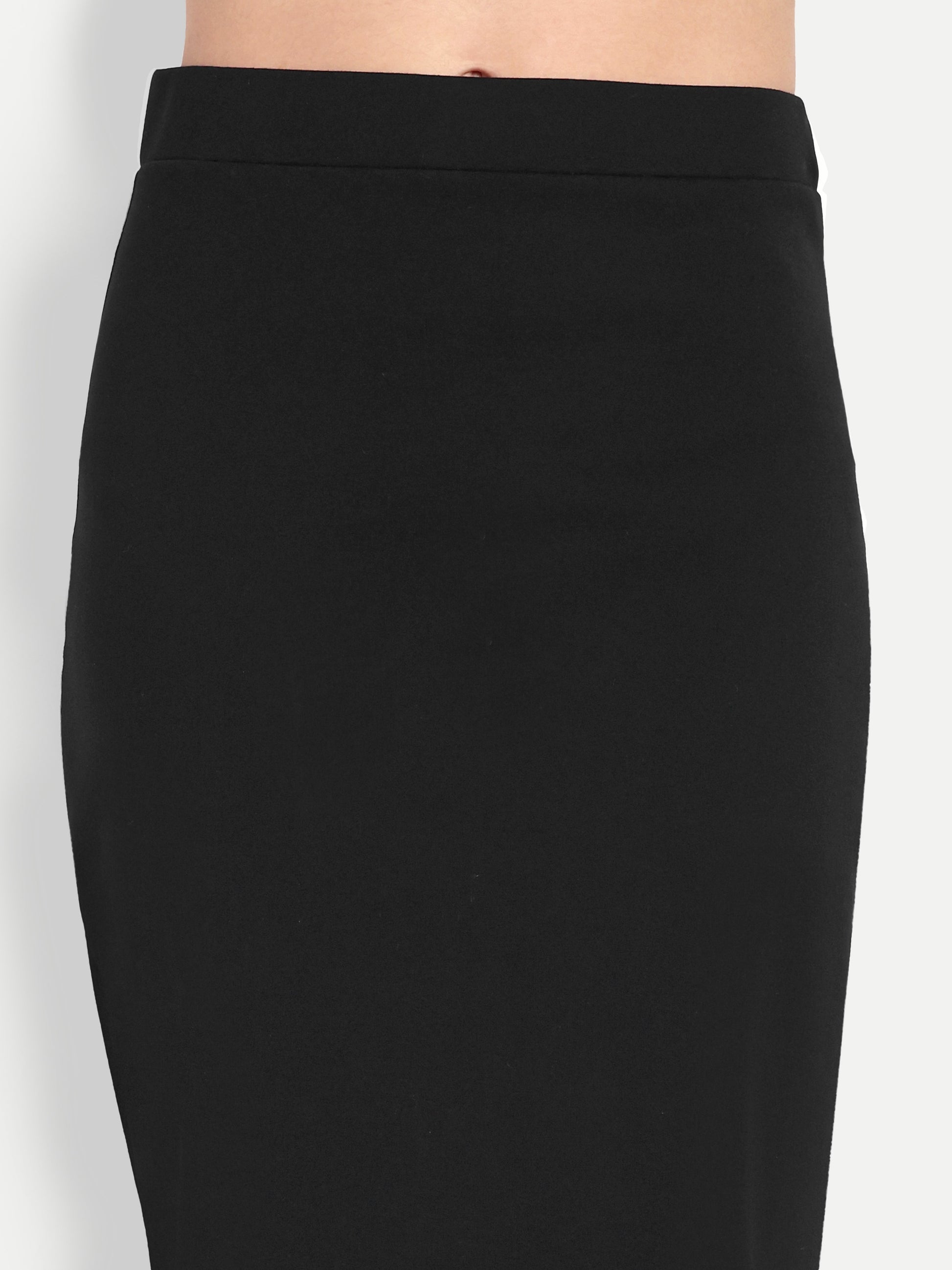 Women's Black Midi Pencil Skirt with Side Slit – High Waist | Elegant Office & Party Wear