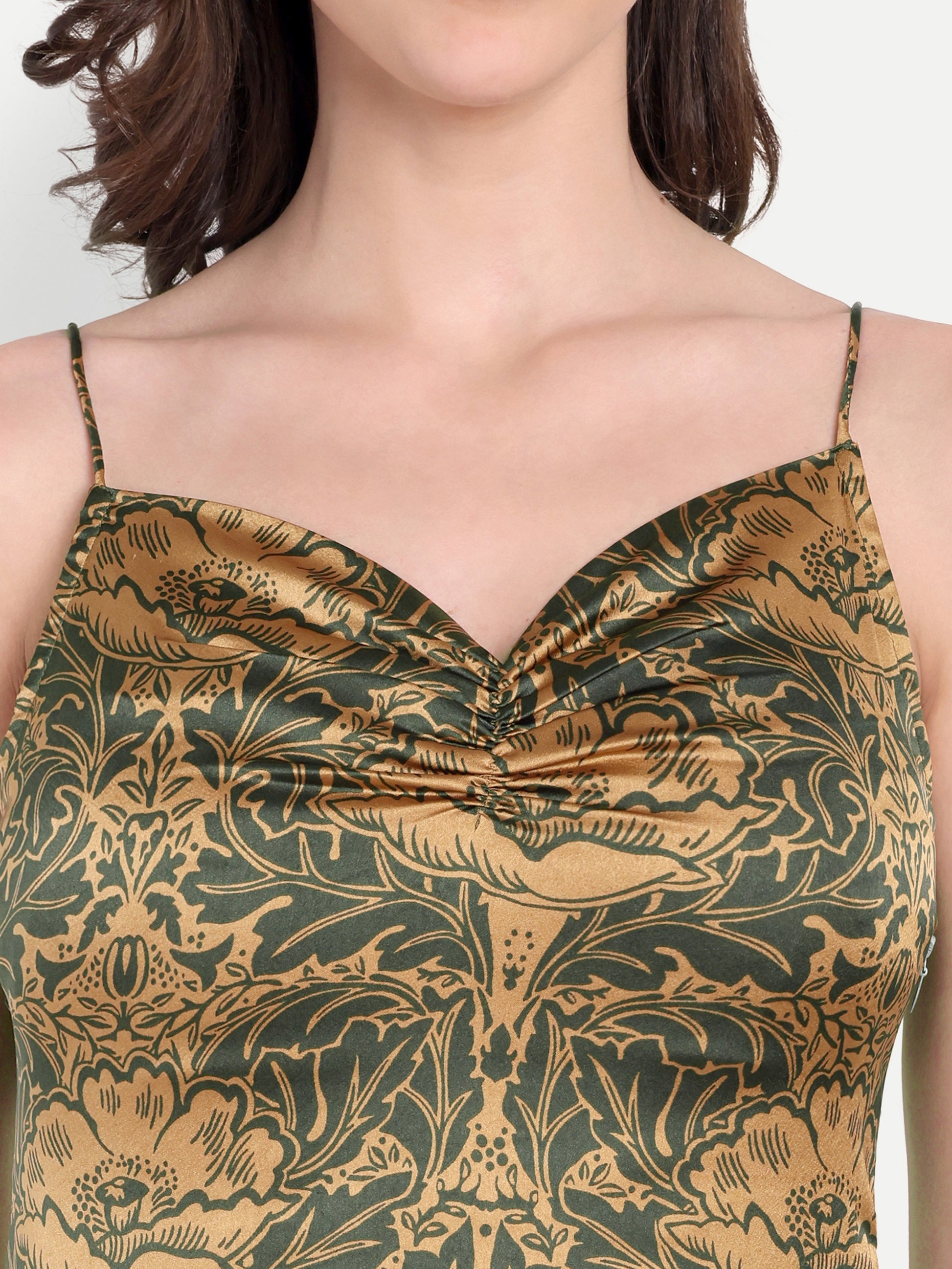 Women's Golden Sleeted Dress | Long Sleeveless |