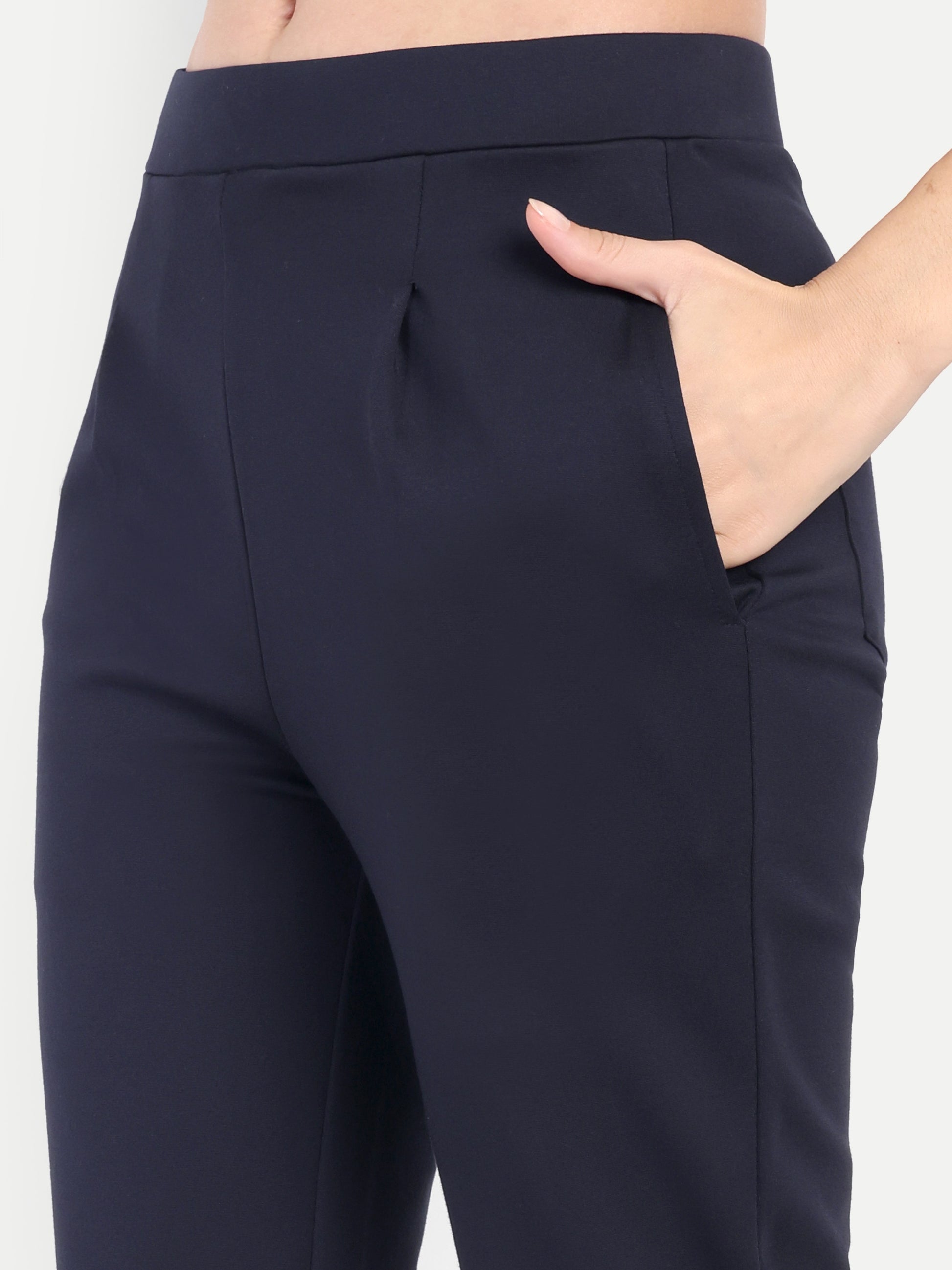 Women's Slim-Fit Cigarette Pants – Mid-Rise | Formal & Casual Wear