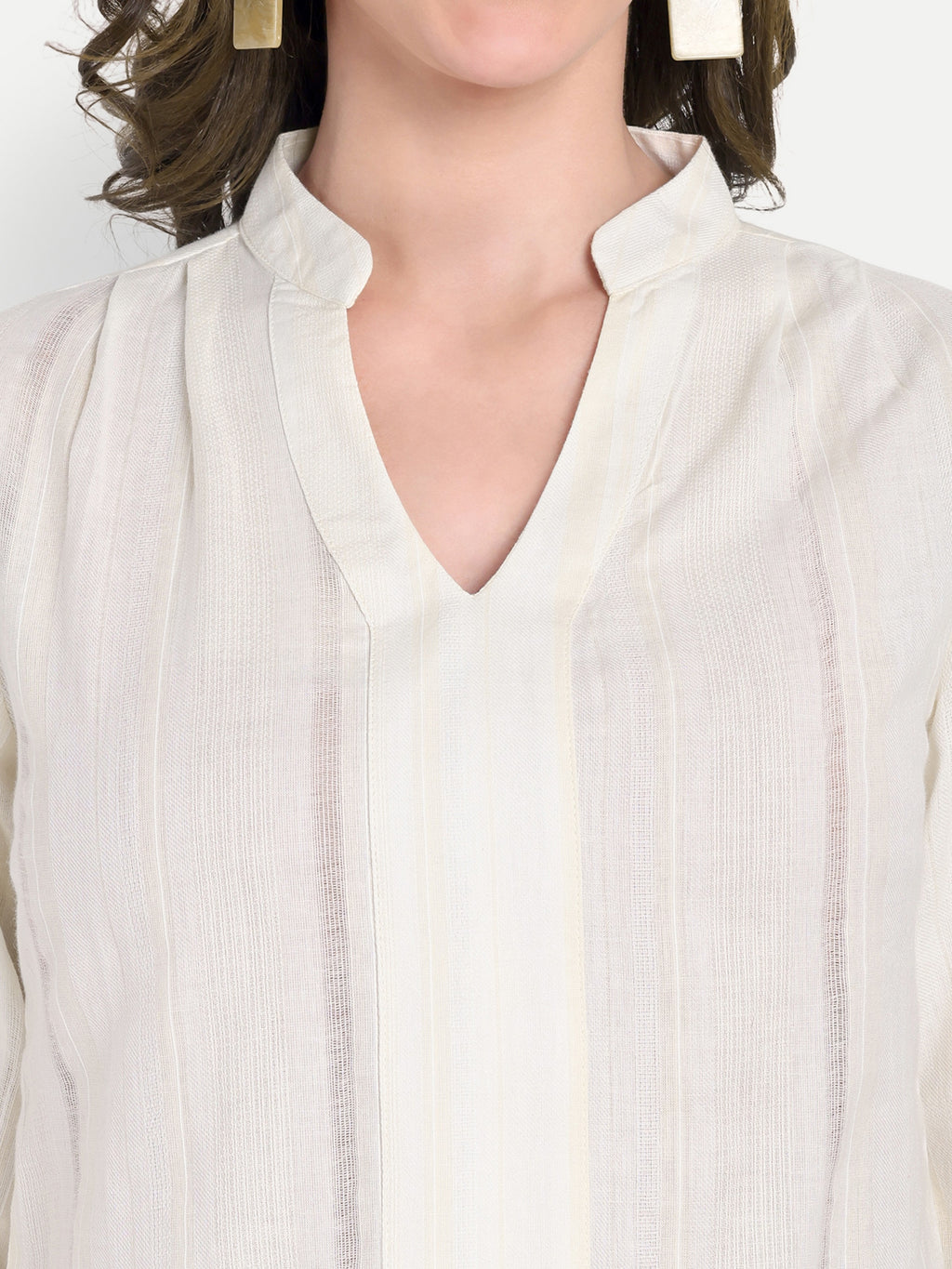 Women's  V-Neck 3/4 Sleeve Top | Lightweight Cotton Blend | Elegant Everyday Wear