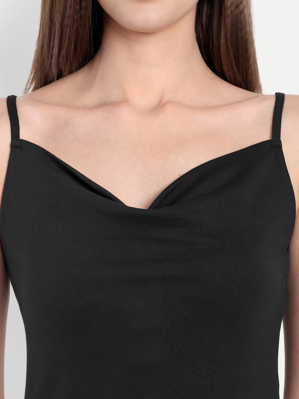 Women's Black A-Line Mini Dress | Sleeveless Cowl Neck | Casual & Party Wear