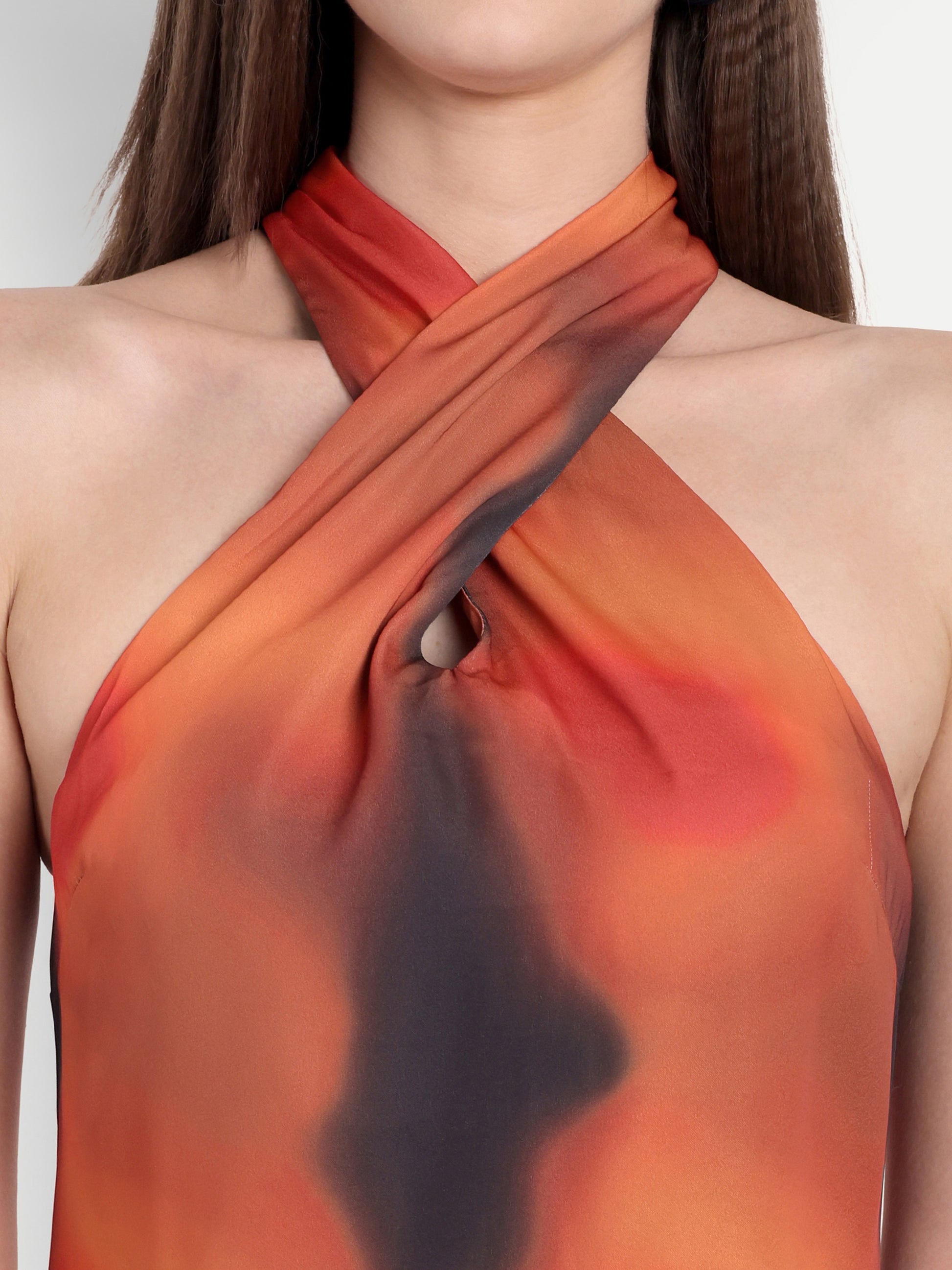 Women's red Black Halter Neck Midi Dress | Sleeveless Summer Dress