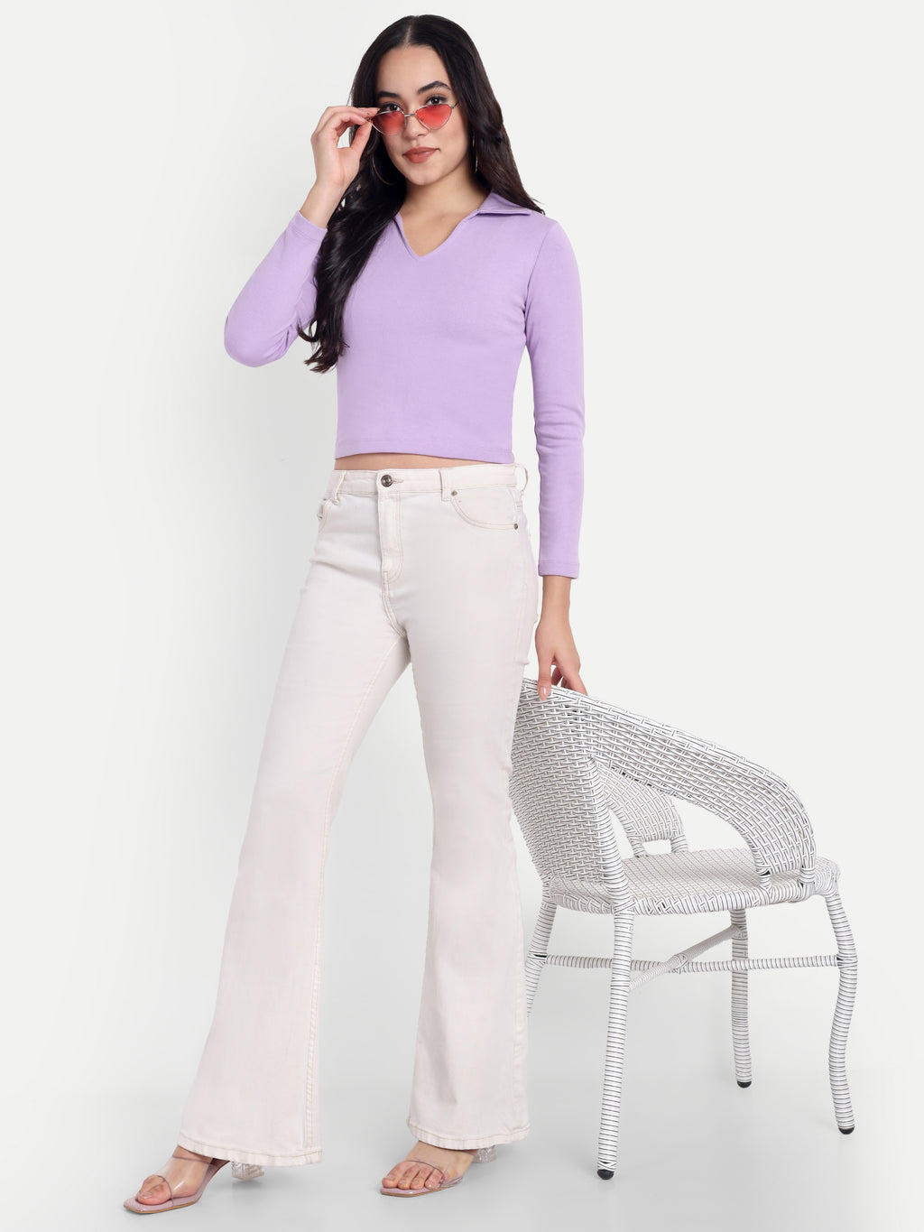 Women's Purple Top with 3/4 Sleeves