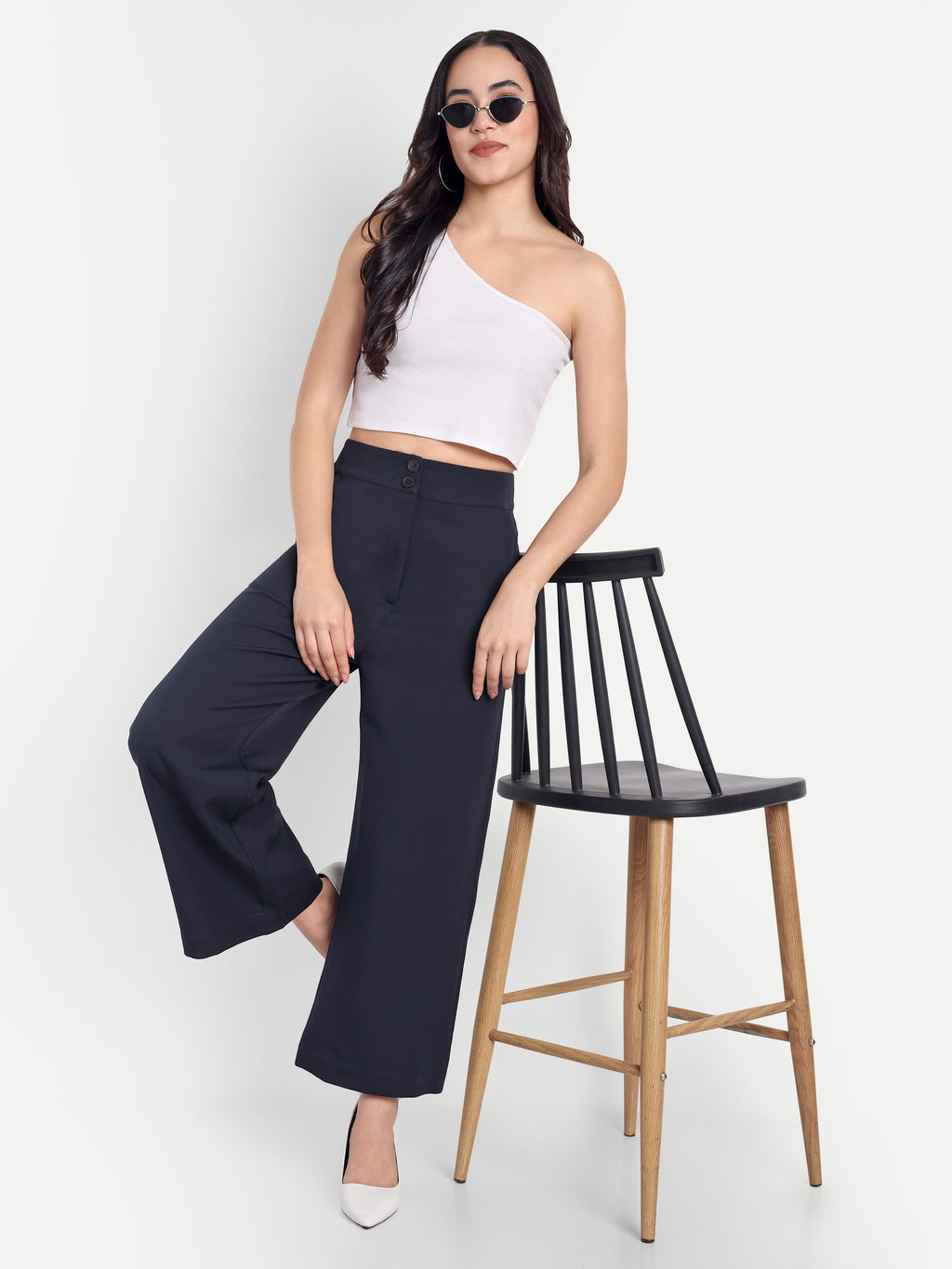 Women's Wide-Leg Trousers – High Waist | Formal & Casual Wear | Comfort Fit