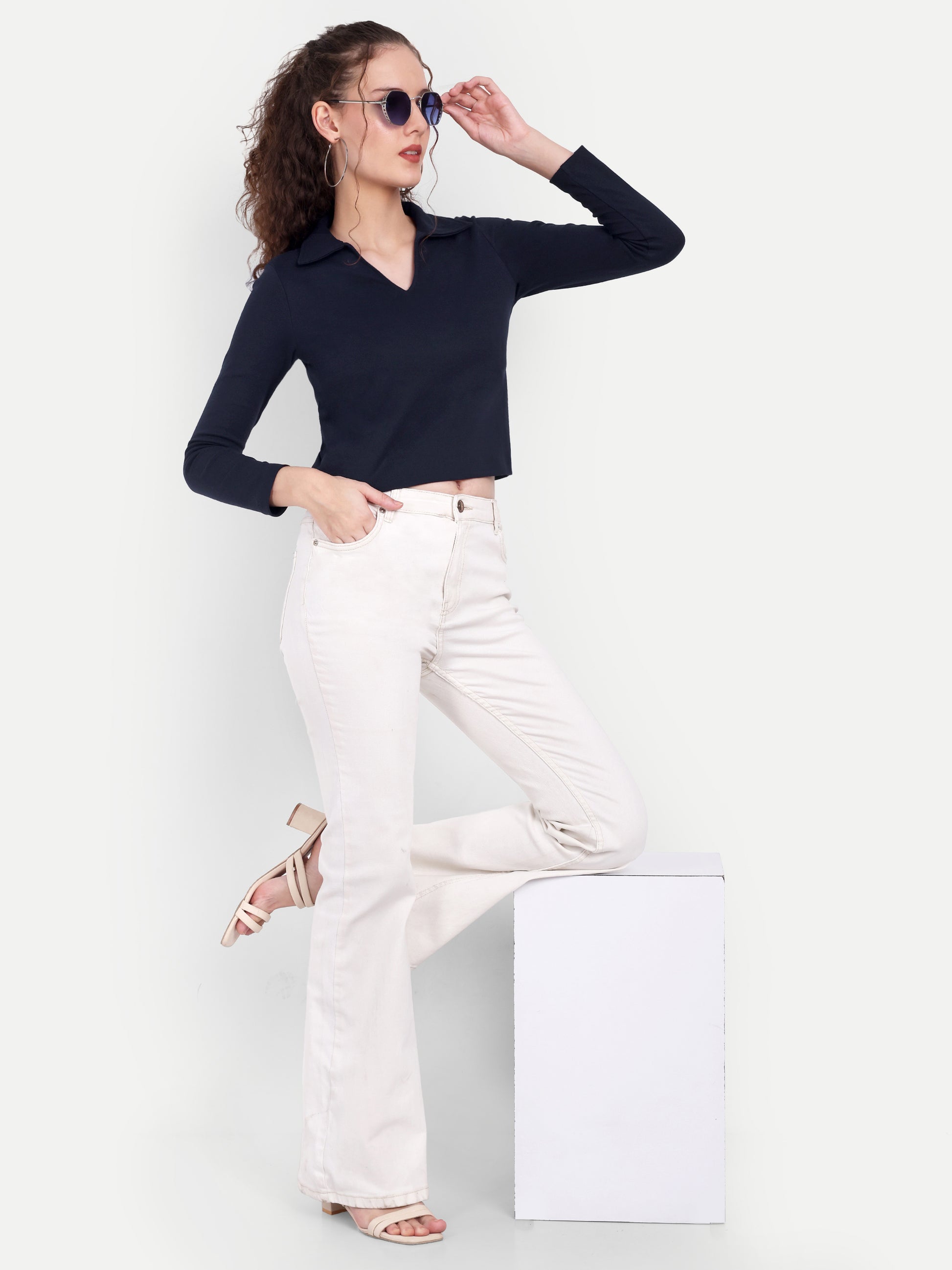 Women's Black Top with 3/4 Sleeves