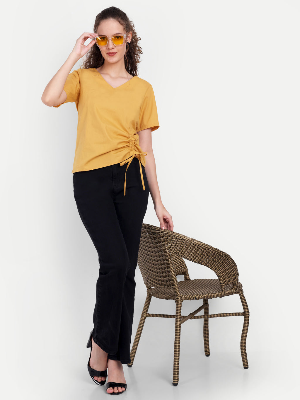 FairLeaf Women's V-Neck Short Sleeve Lightweight Relaxed Fit with Abstract Paisley Print – Stylish Casual Summer Western Wear for Women