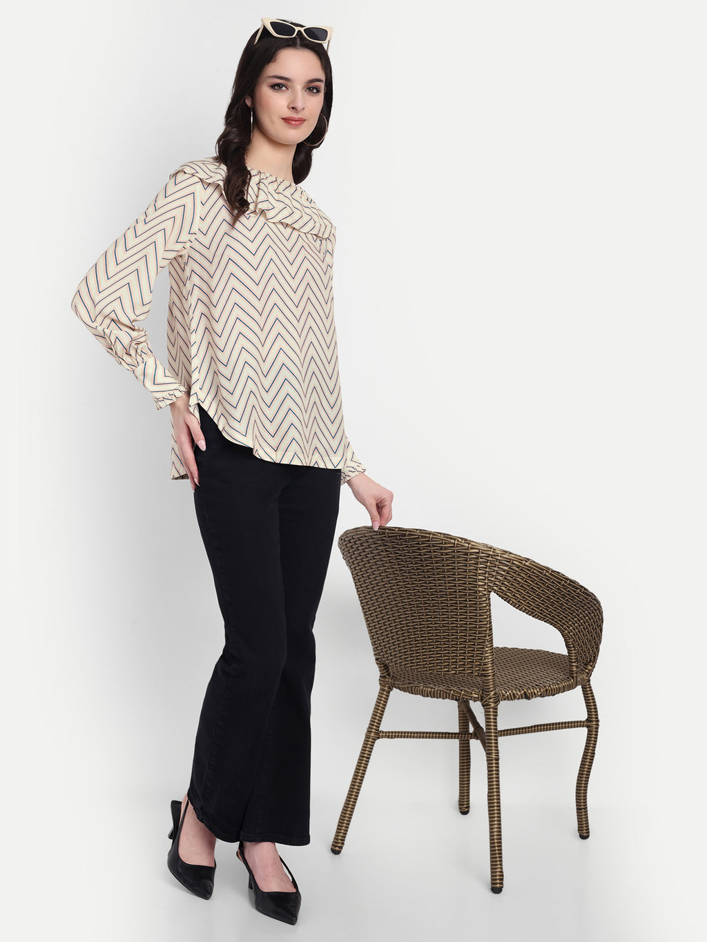 FairLeaf Women's Collar Top – |100% Pure Cotton|Lightweight Relaxed  – Stylish Casual Summer Western Wear for Women