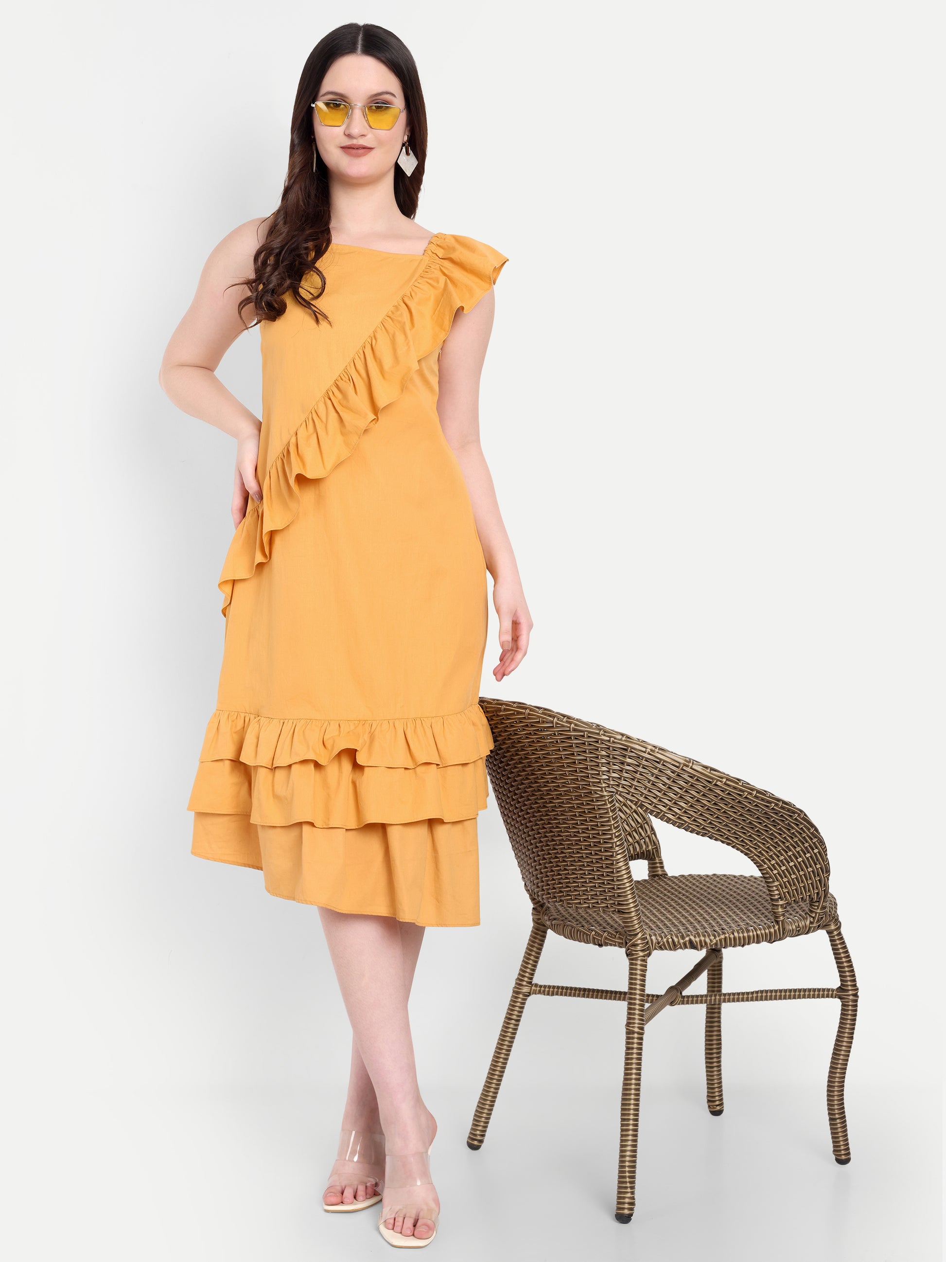 Women's yellow  Dress | Sleeveless | Stylish Summer & Party Wear