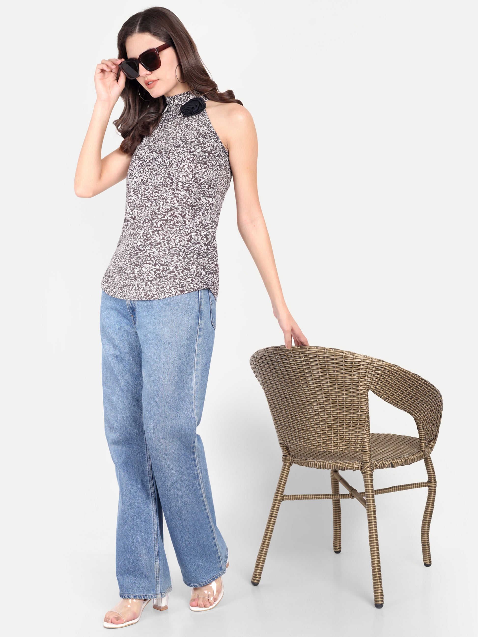 Women's Animal Printed Sleeveless Top | Casual & Party Wear