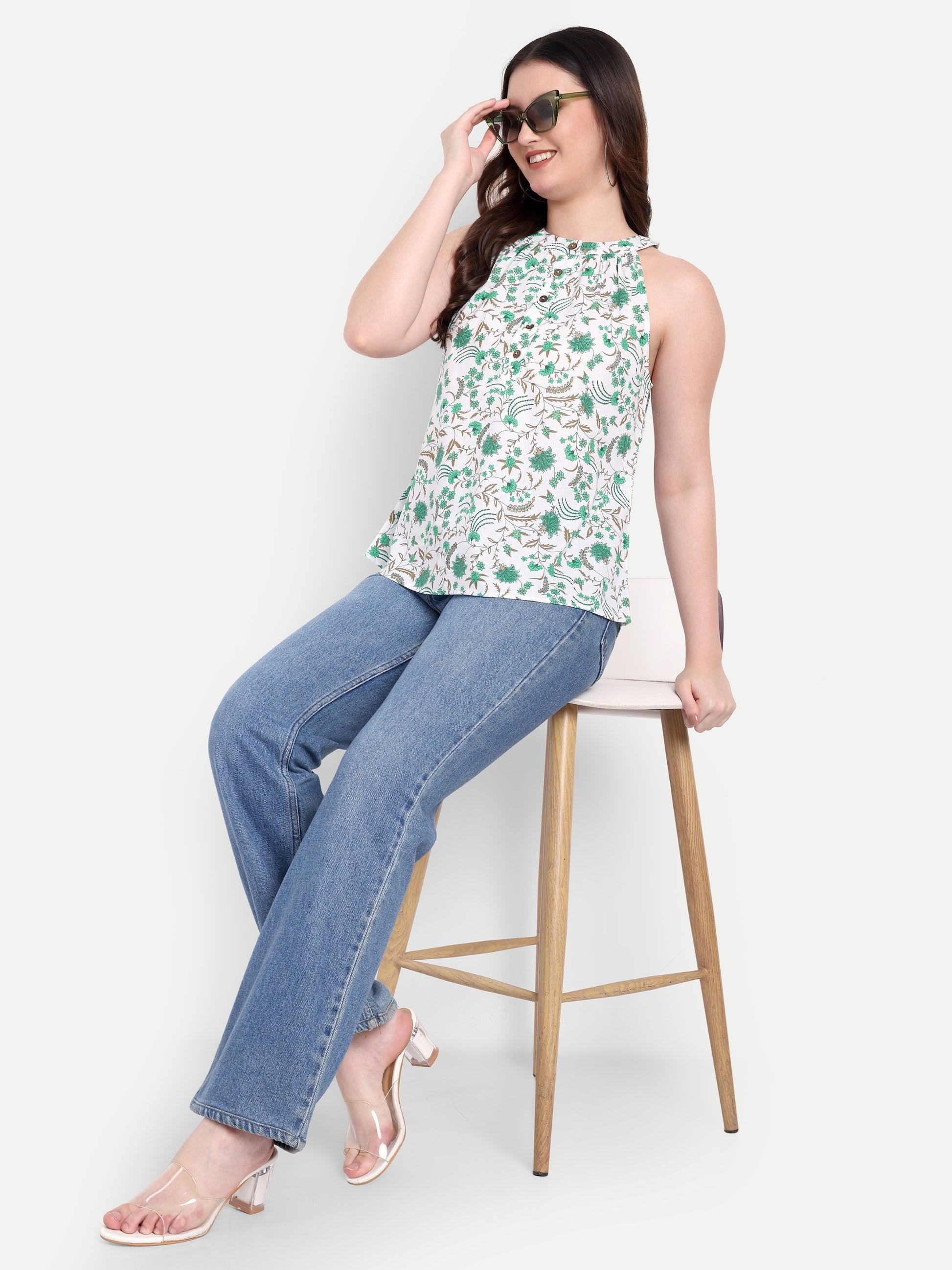 Women's Top with  Sleeveless Elegant Summer Tunic for Casual, & Office Wear