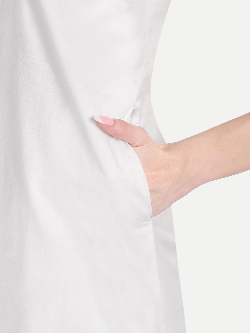 Women's White Sleeveless Halter Neck Dress | Tiered Hem | Summer Casual & Party Wear