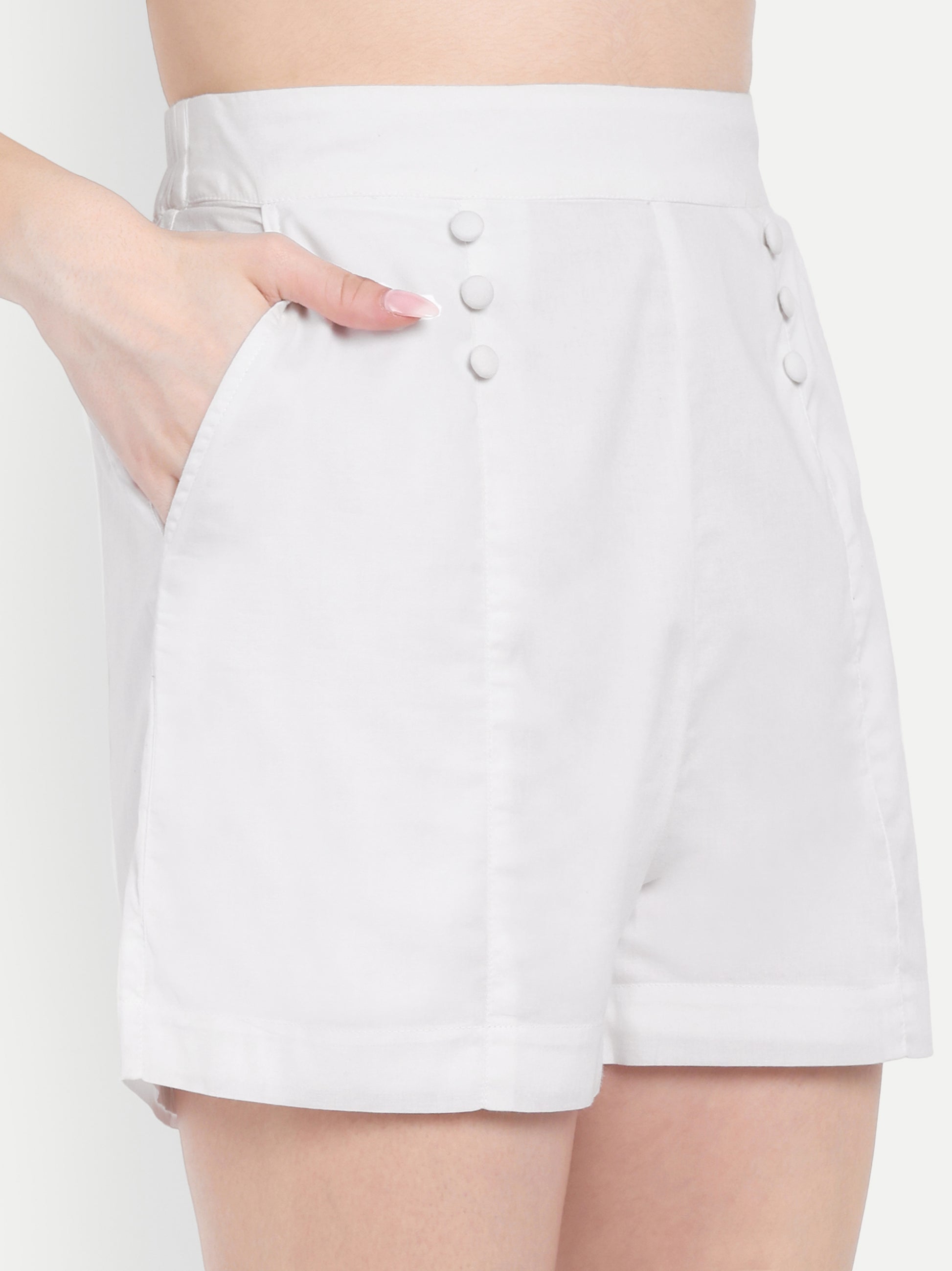 FairLeaf Women's Top and Short Set – |100% Pure Cotton | Lightweight Relaxed Fit Sleeveless White Top & Short– Stylish Casual Summer  for Women