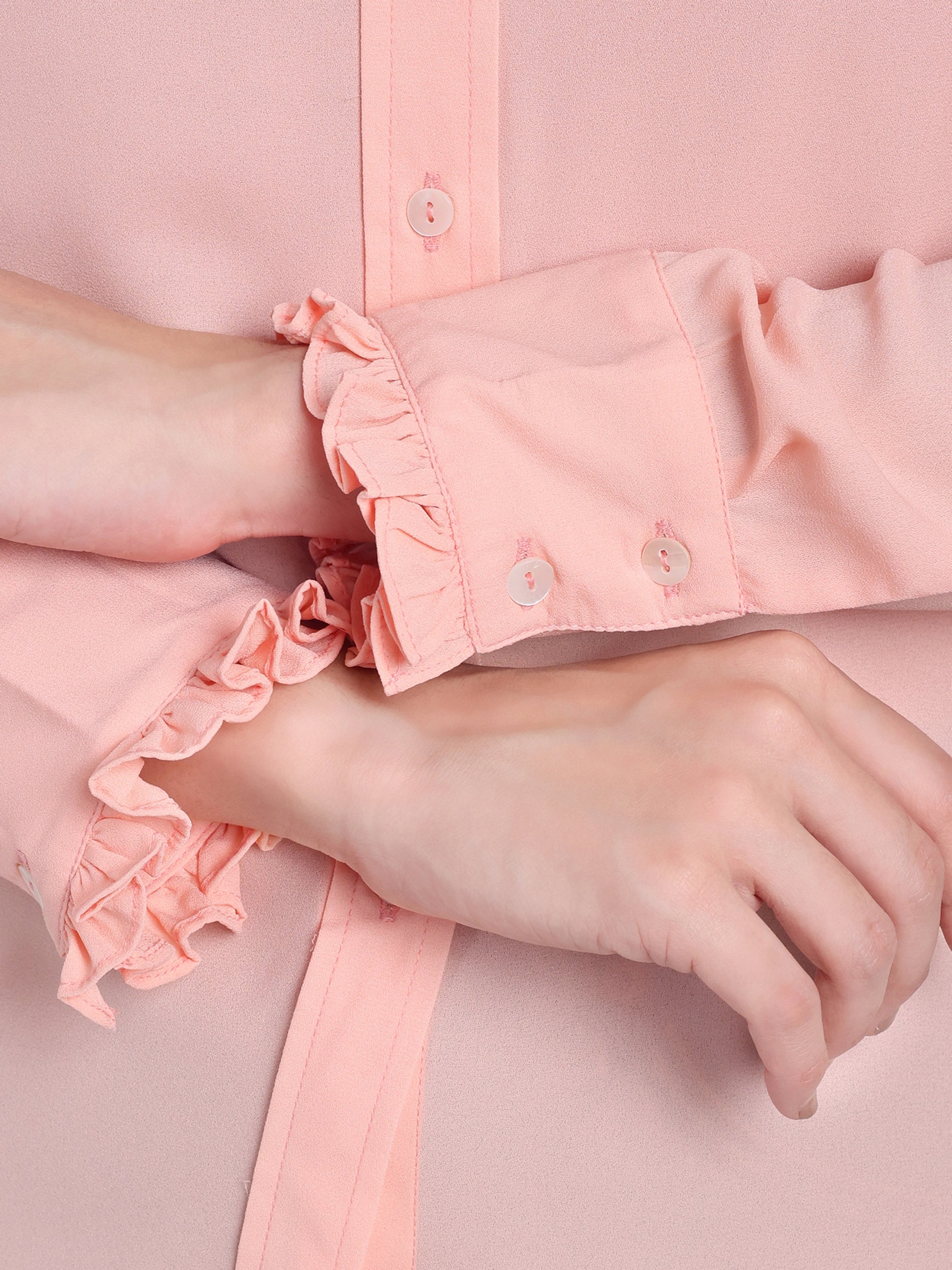 Women's Punk Ruffle Collar Shirt | Elegant Formal & Casual Top with Long Sleeves