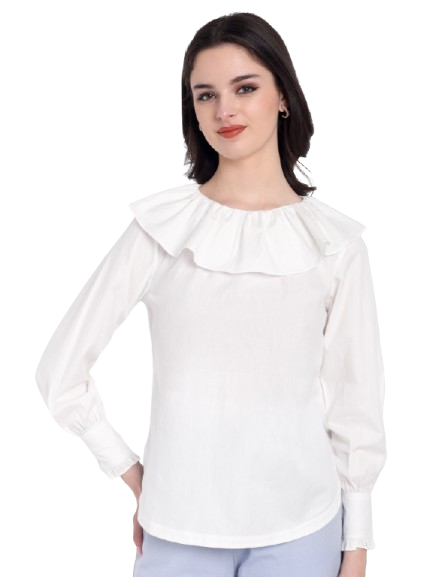 FairLeaf Women's Collar Top – |100% Pure Cotton| Light weight Relaxed  – Stylish Western Wear for Women